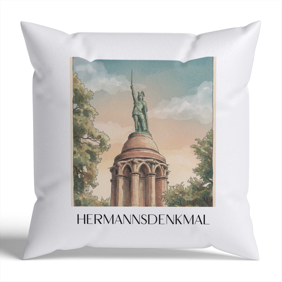 hermannsdenkmal-detmold-deutschland-kissenbezug-aquarell