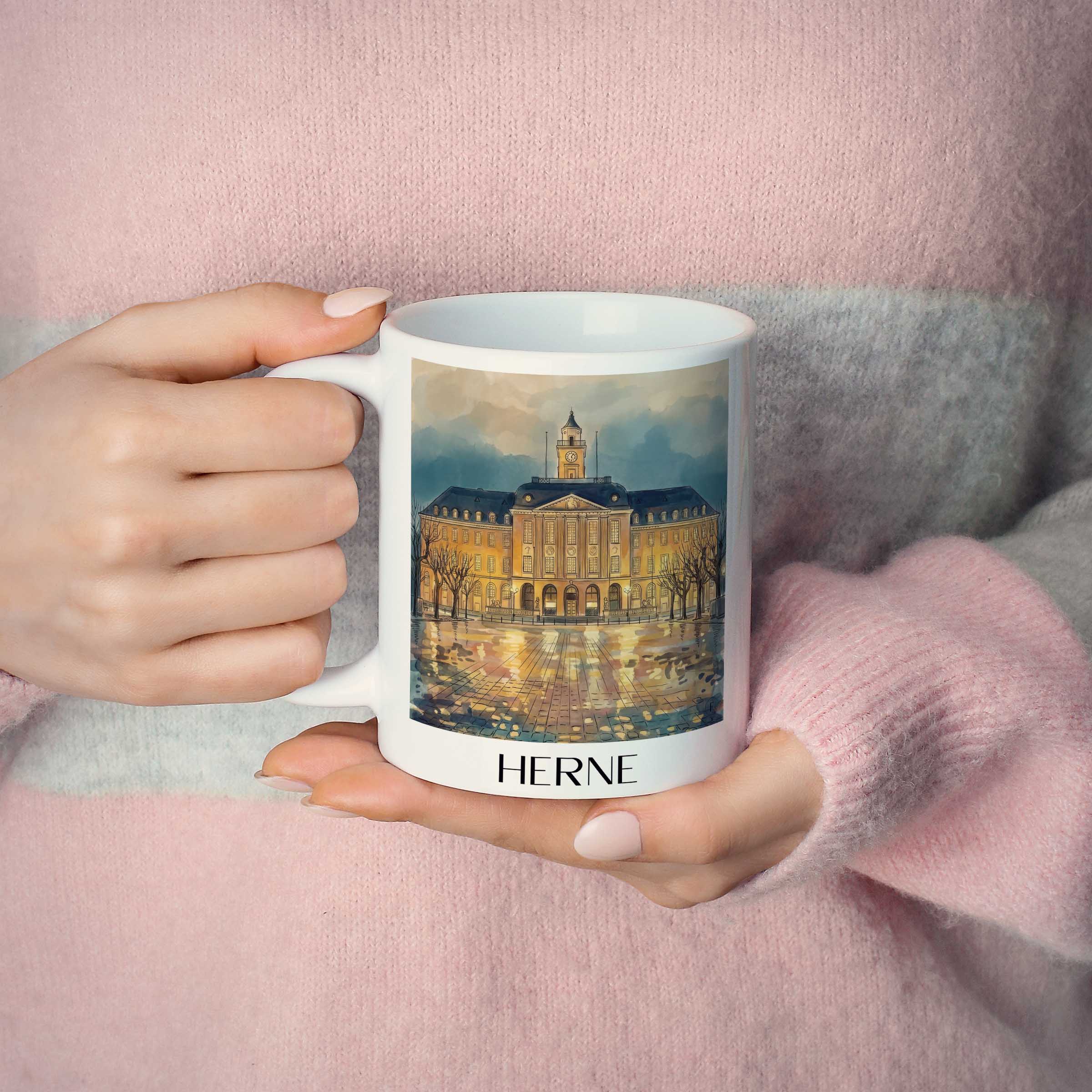 herne-ruhrgebiet-deutschland-kaffeebecher-aquarell