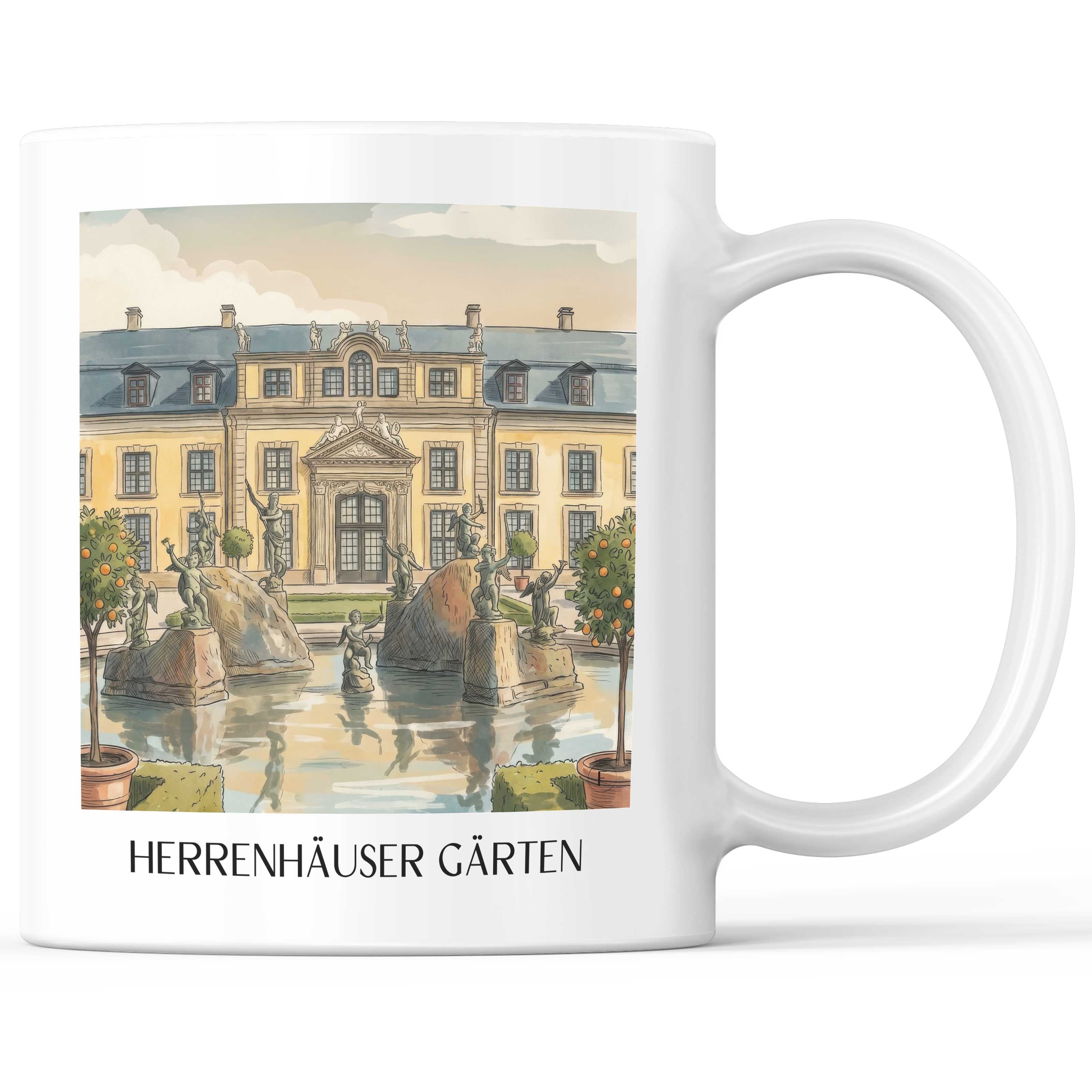 Herrenhäuser Gärten Kaffeebecher - Hannover - Deutschland Becher - Kaffeetasse im Aquarell Stil - favplace