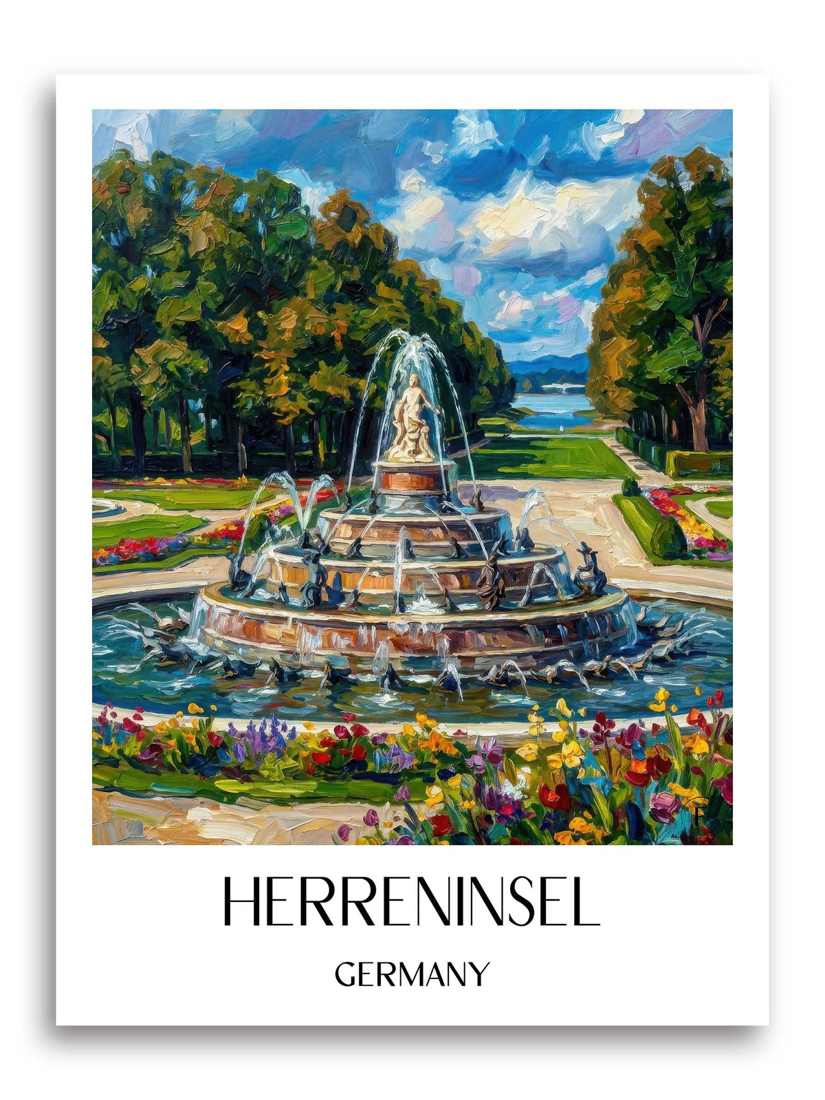 Herreninsel Poster - Chiemgau - Deutschland Kunstdruck - Ölgemälde von A4 bis A1 - favplace