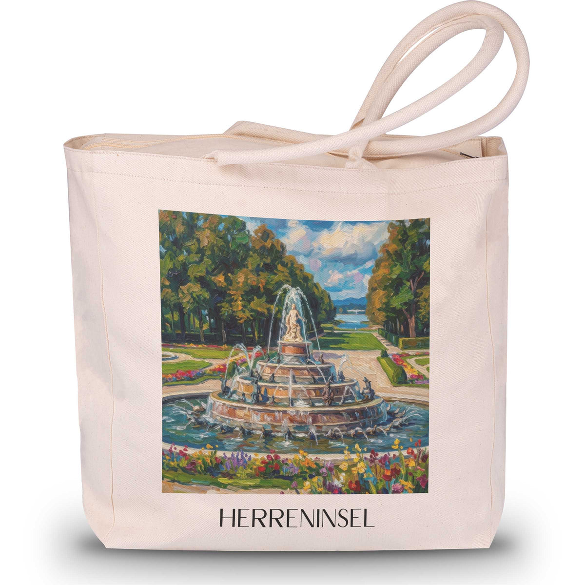 Herreninsel Shopping Tasche - Chiemgau - Deutschland Tote Bag - Einkaufstasche im Ölgemälde Stil - favplace