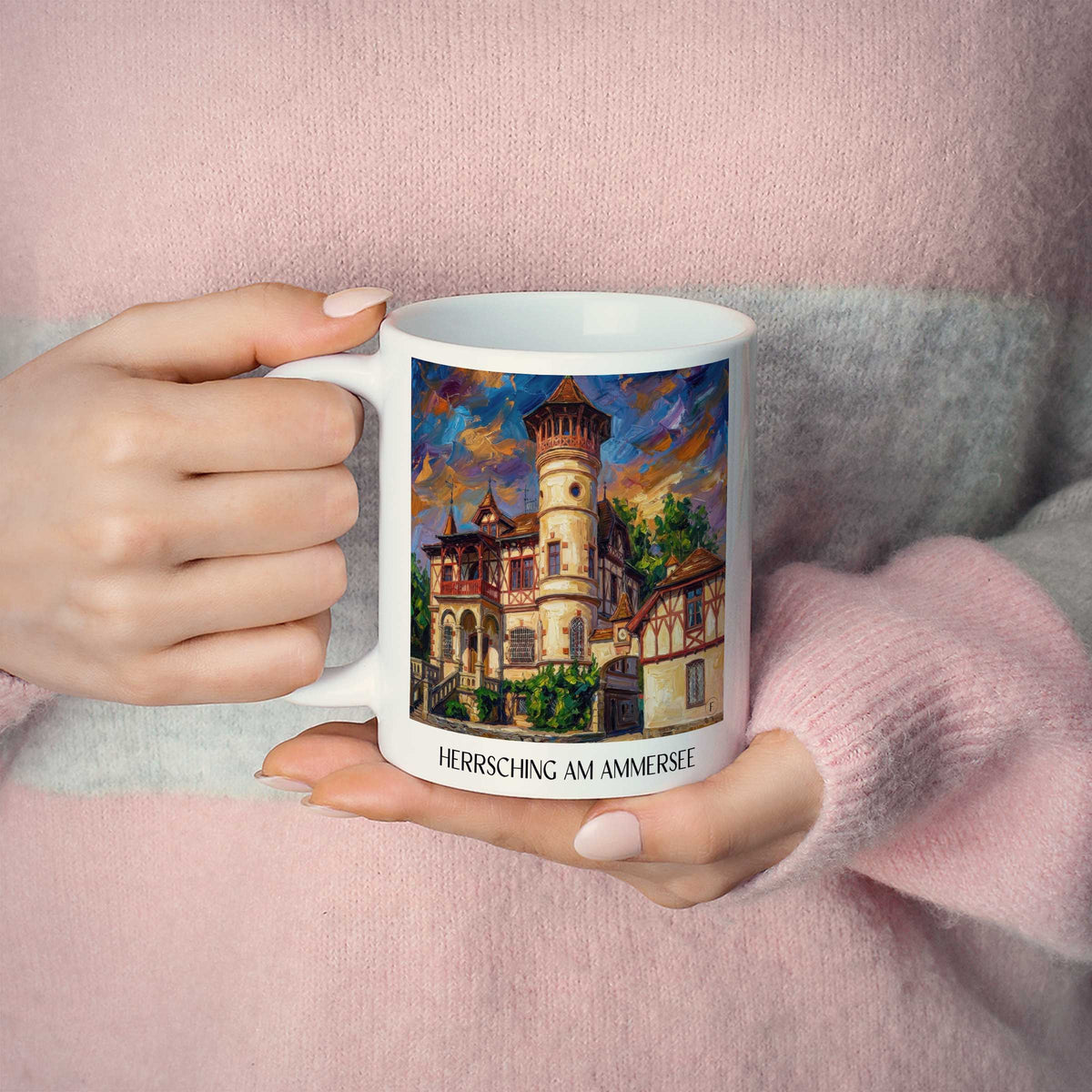 herrsching-am-ammersee-fünfseenland-deutschland-kaffeebecher-oil-painting-oelgemaelde