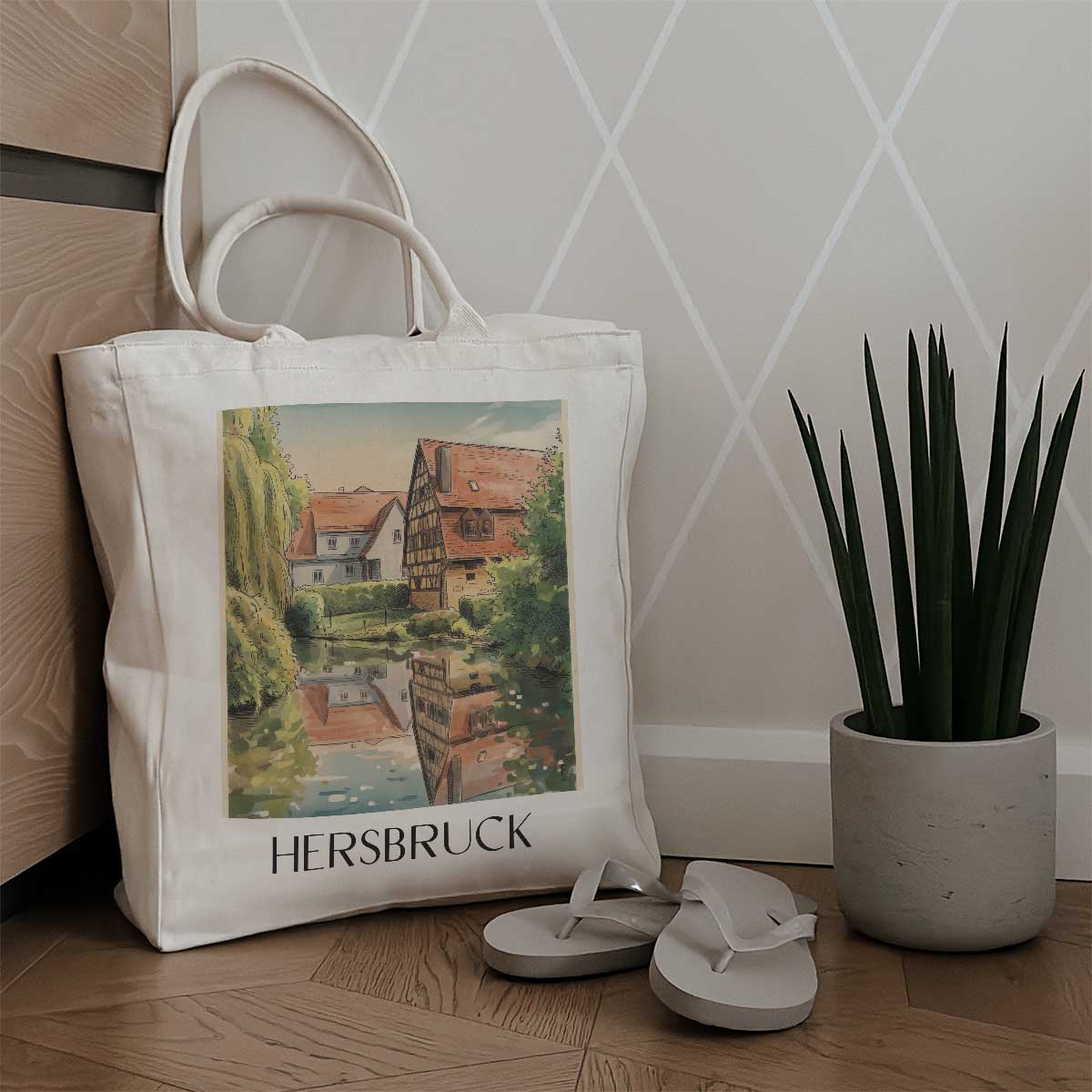 hersbruck-mittelfranken-deutschland-einkaufstasche-aquarell