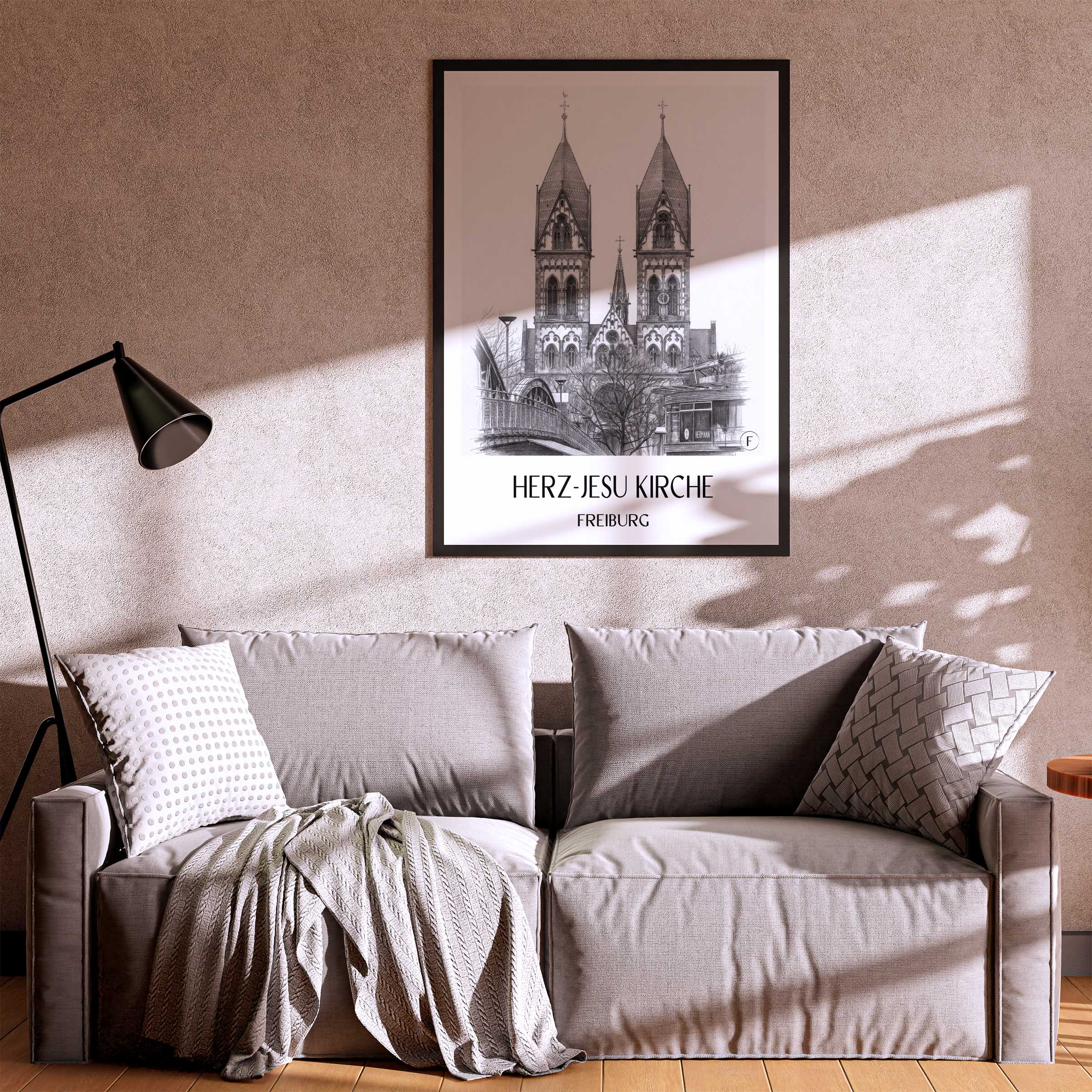 herz-jesu-kirche-freiburg-deutschland-poster-bleistift-zeichnung-drawing