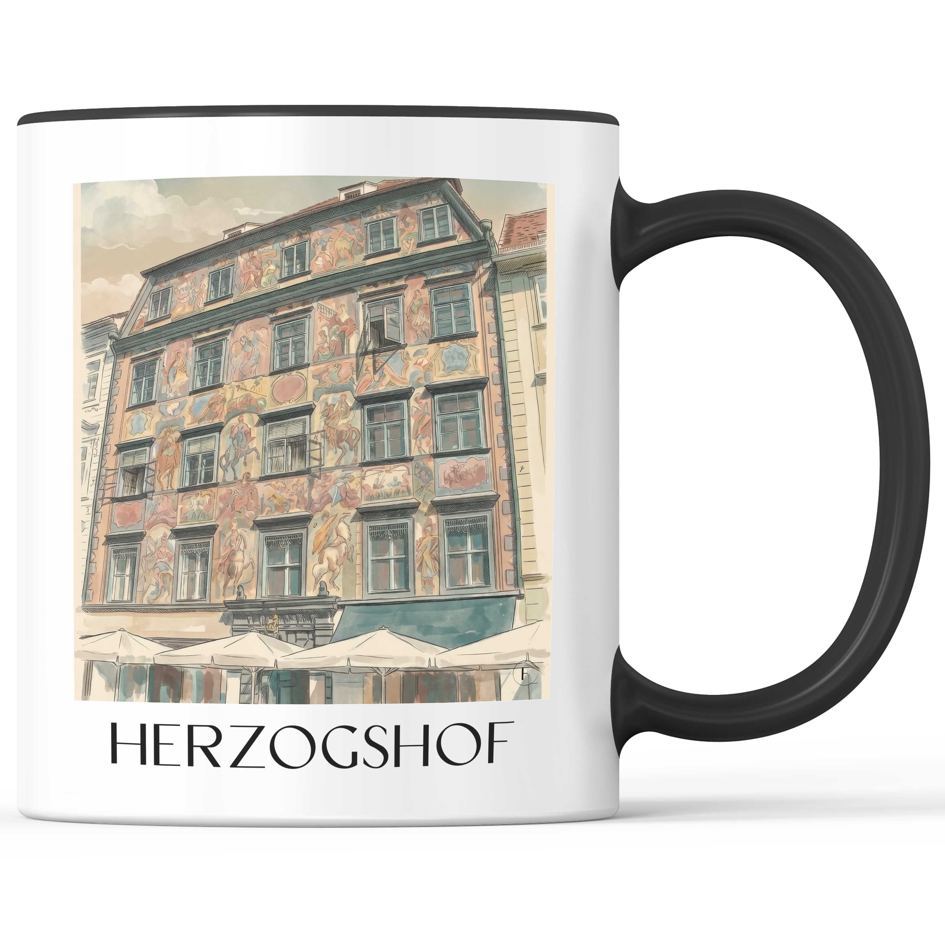 herzogshof-graz-österreich-kaffeebecher-aquarell