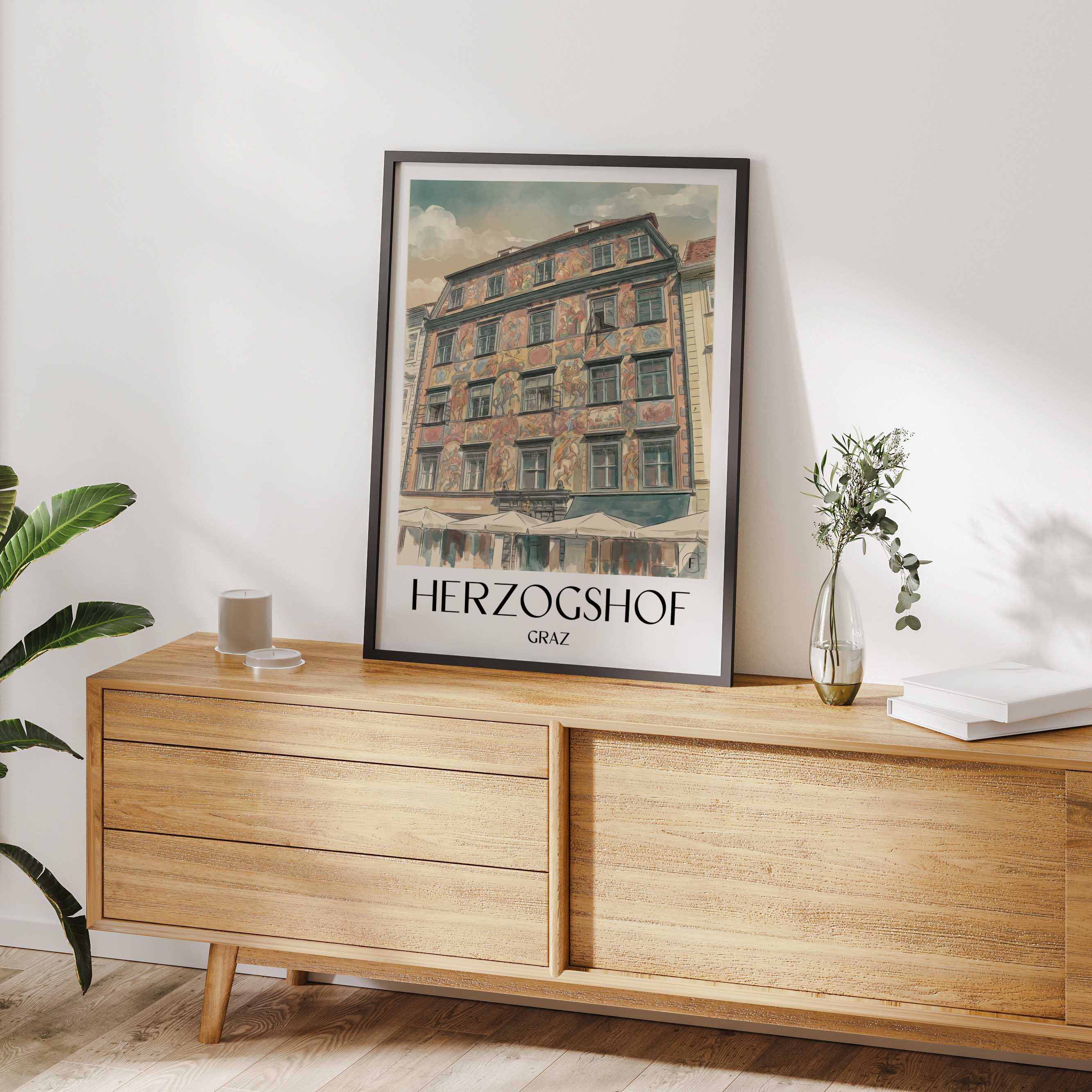 herzogshof-graz-österreich-poster-aquarell