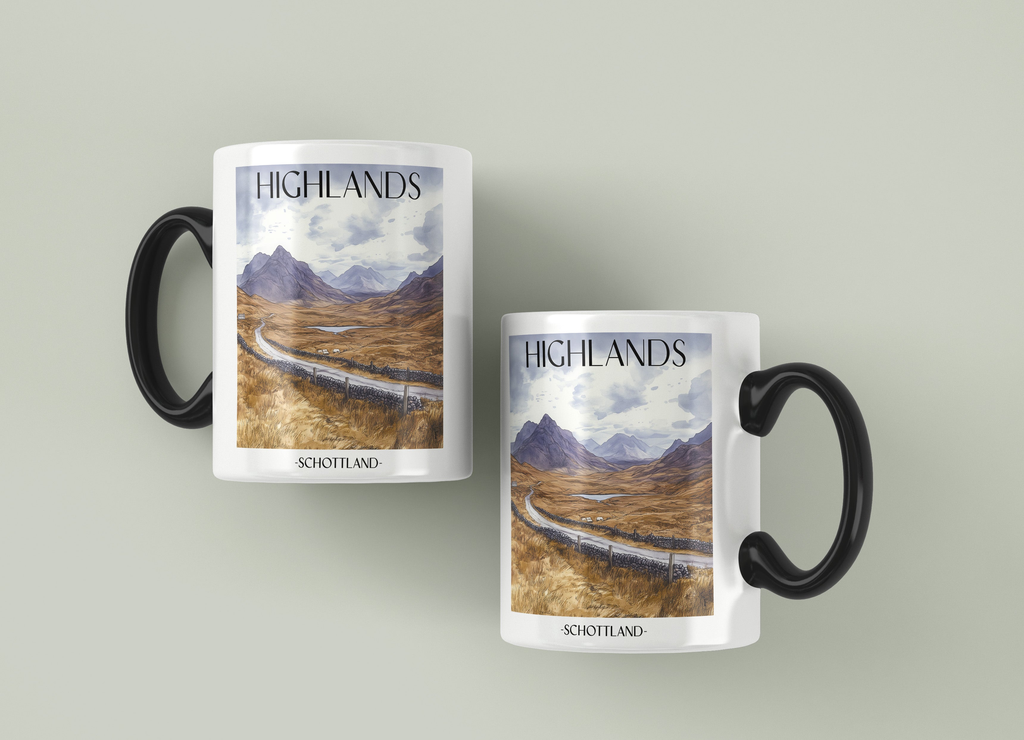 highlands-schottland-einkaufstasche-aquarell