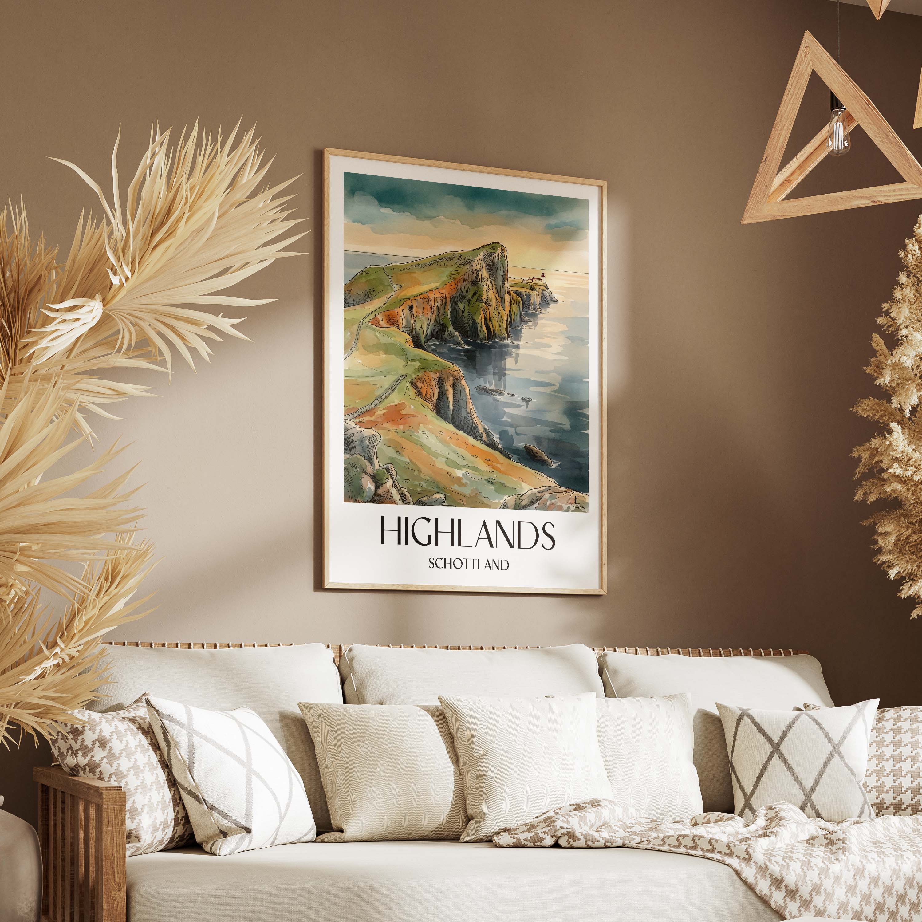 highlands-schottland-poster-aquarell