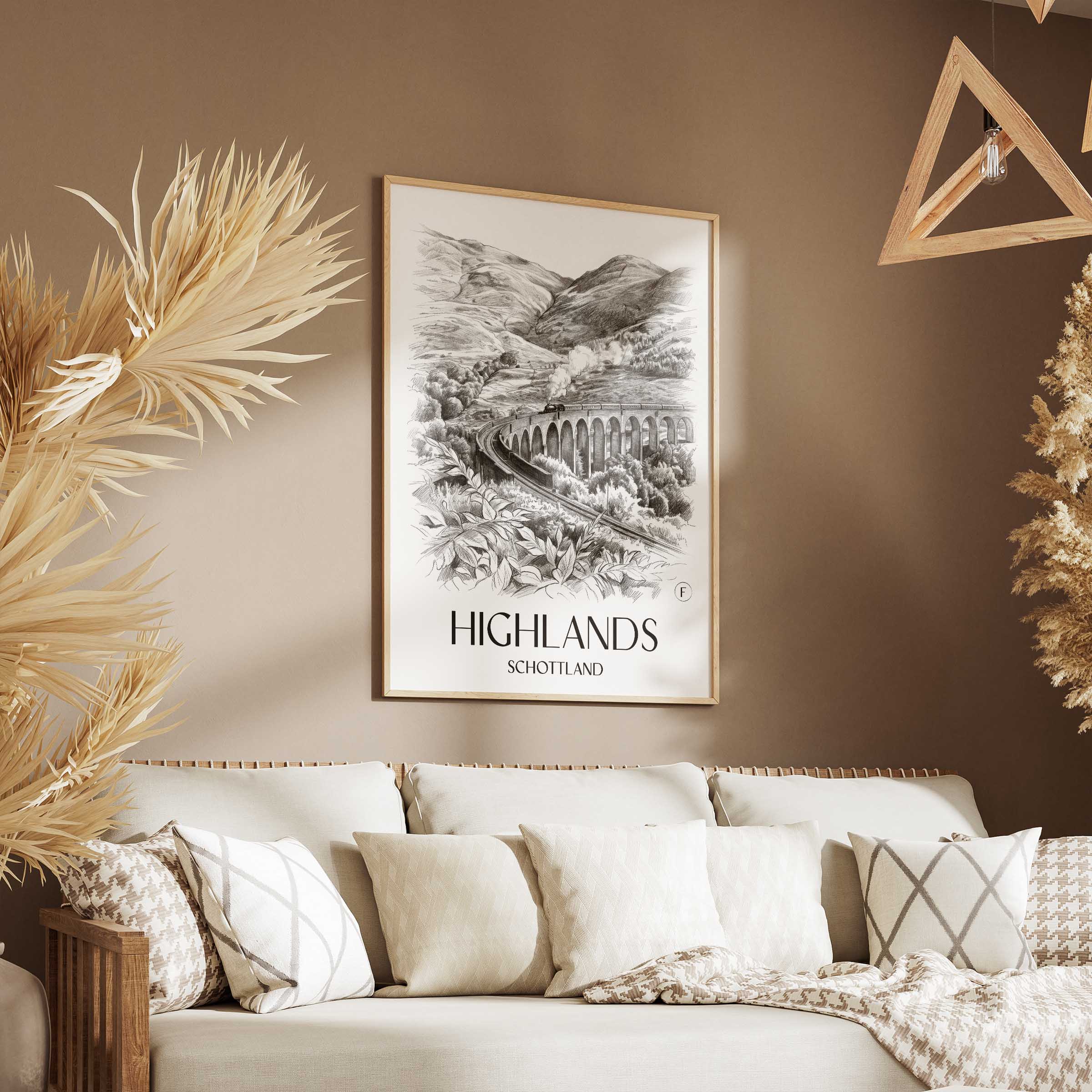 highlands-schottland-schottland-poster-bleistift-zeichnung-drawing