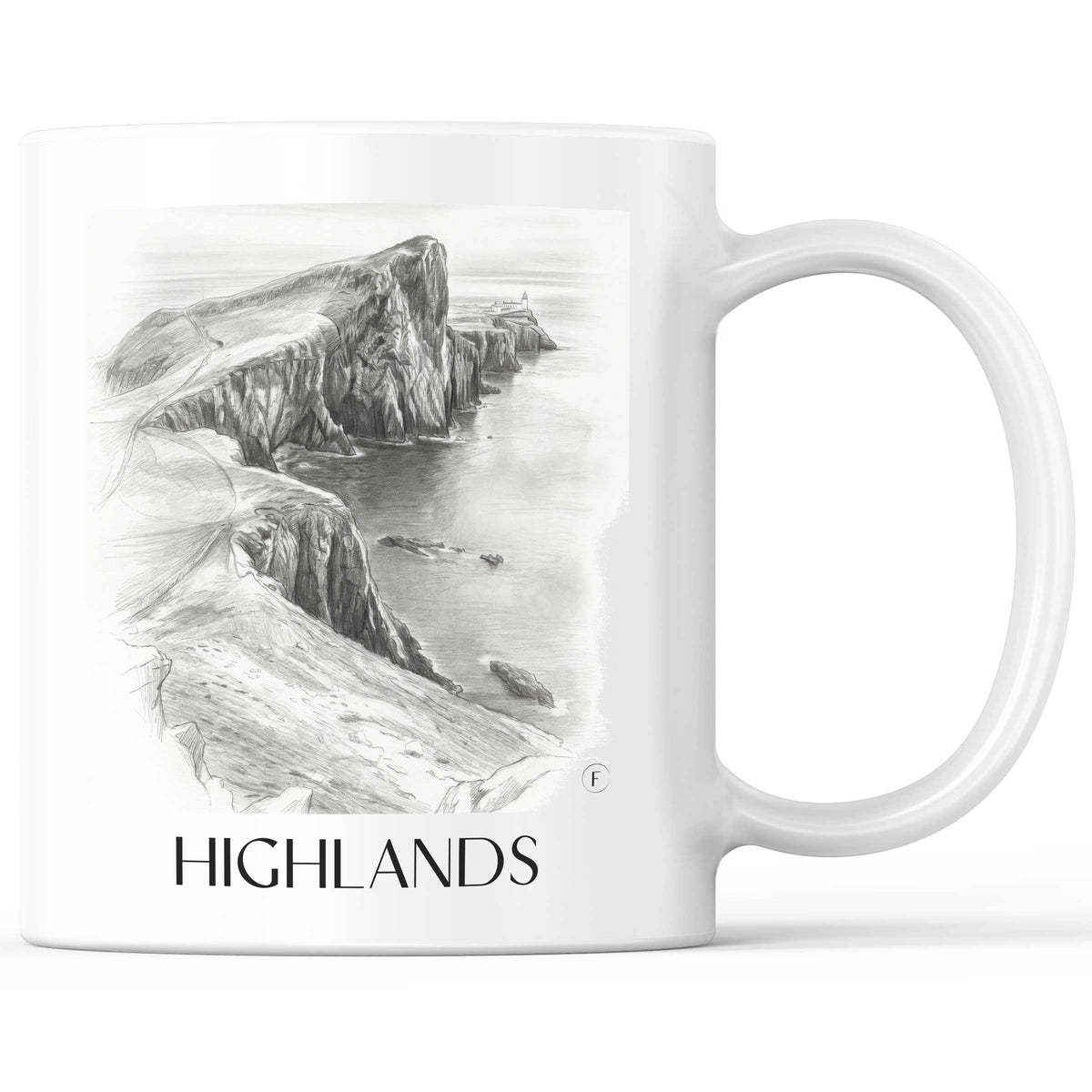 Highlands - Schottland Becher - Kaffeetasse im Zeichnung Stil - favplace