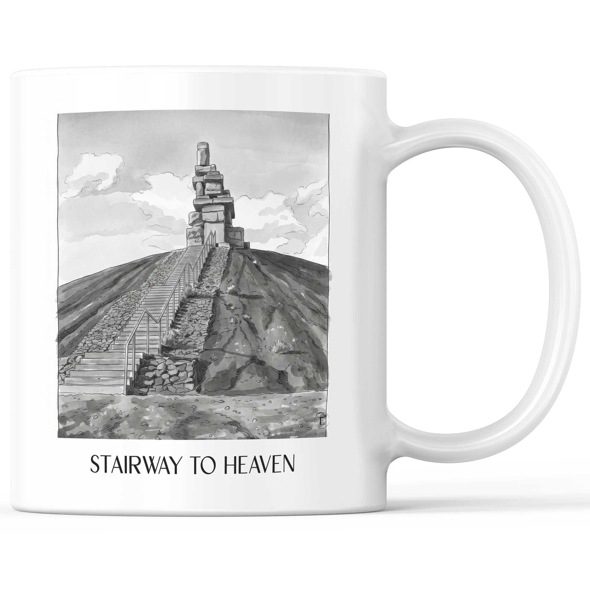 Himmelstreppe Kaffeebecher - Gelsenkirchen - Deutschland Becher - Kaffeetasse im Aquarell Schwarz-Weiß Stil - favplace