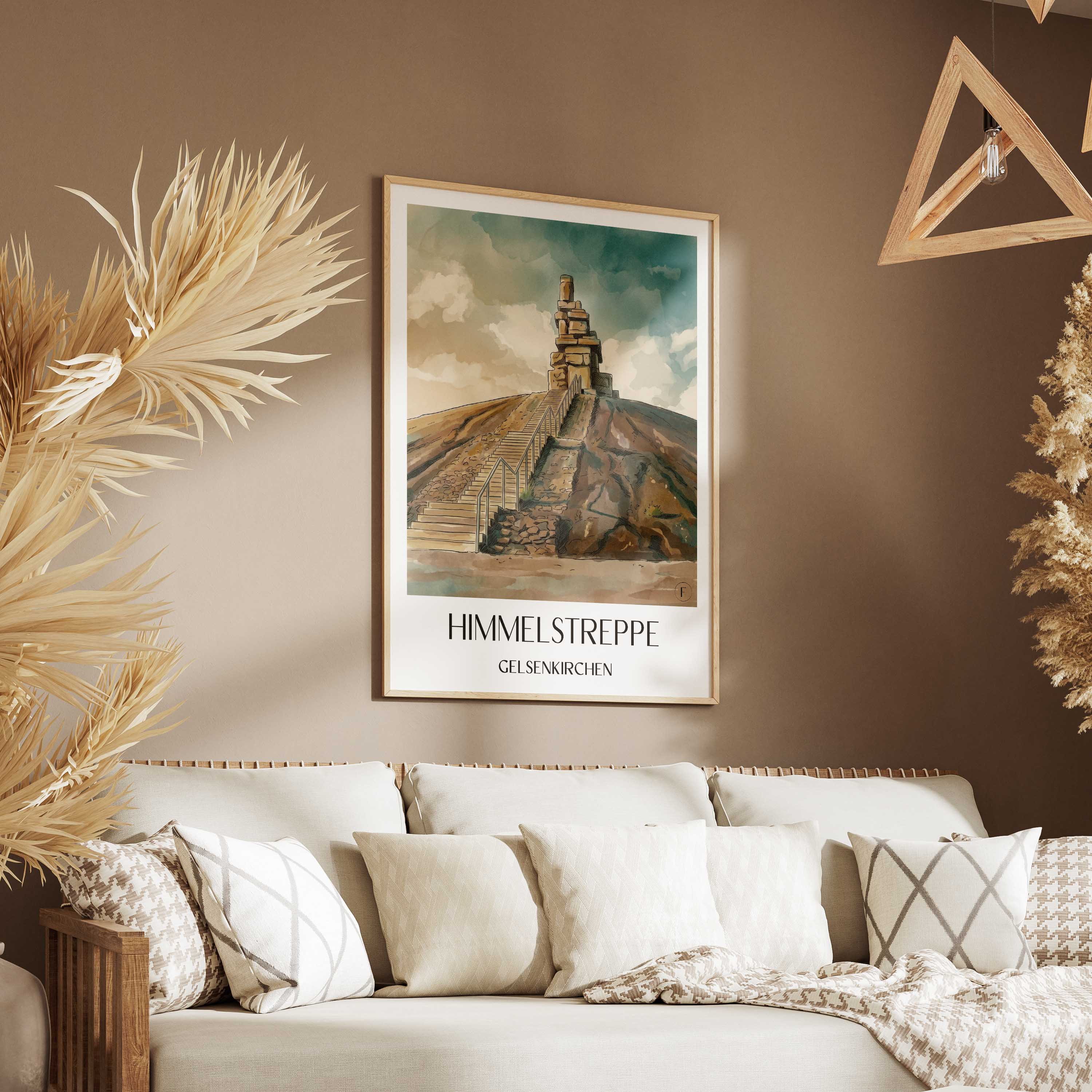 himmelstreppe-gelsenkirchen-deutschland-poster-aquarell