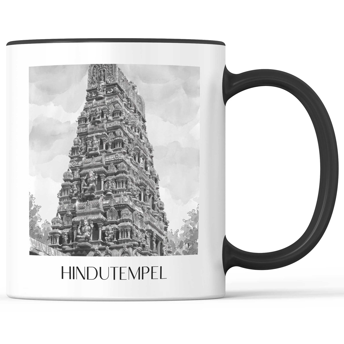 hindutempel-hamm-deutschland-kaffeebecher-aquarell-schwarz-weiss