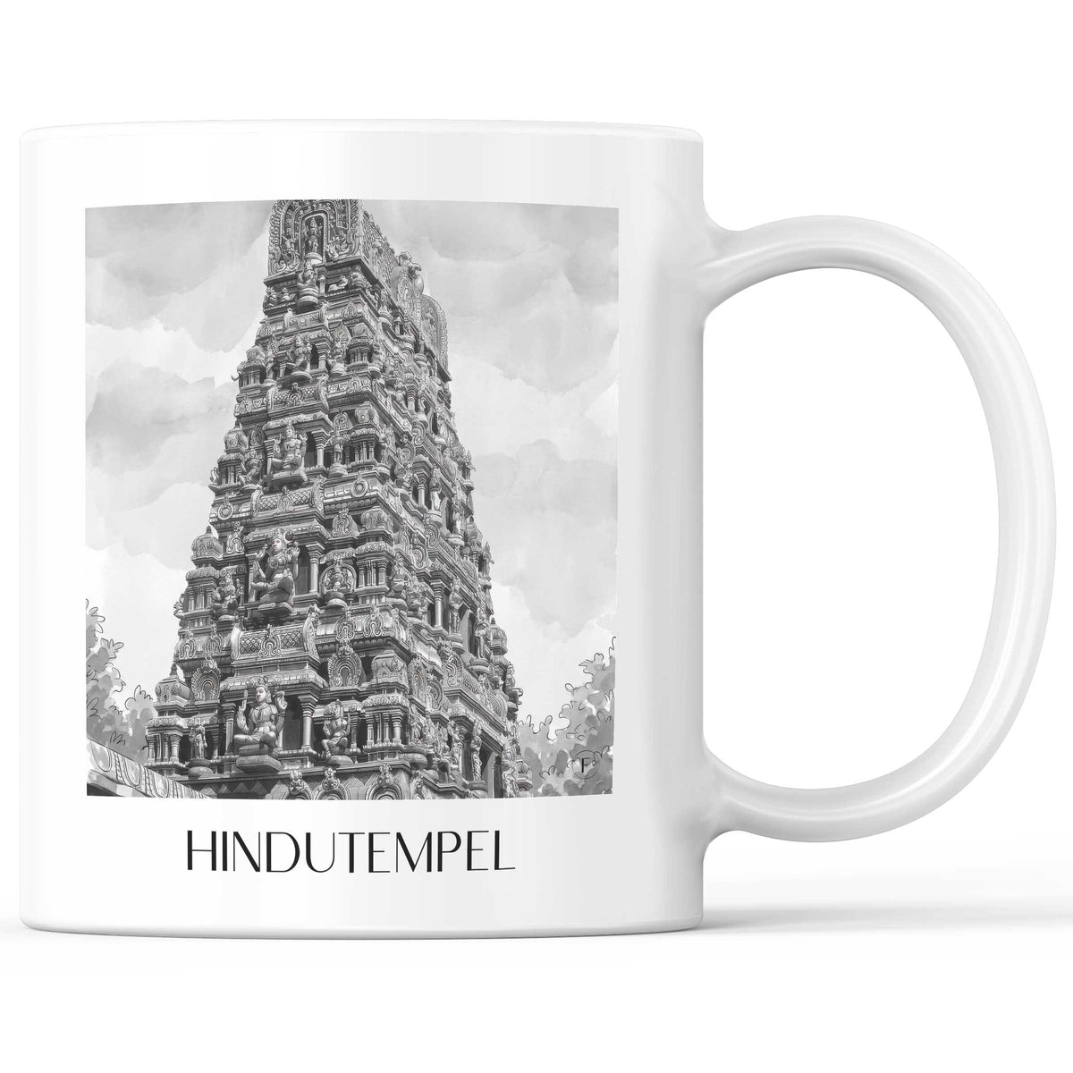 hindutempel-hamm-deutschland-kaffeebecher-aquarell-schwarz-weiss