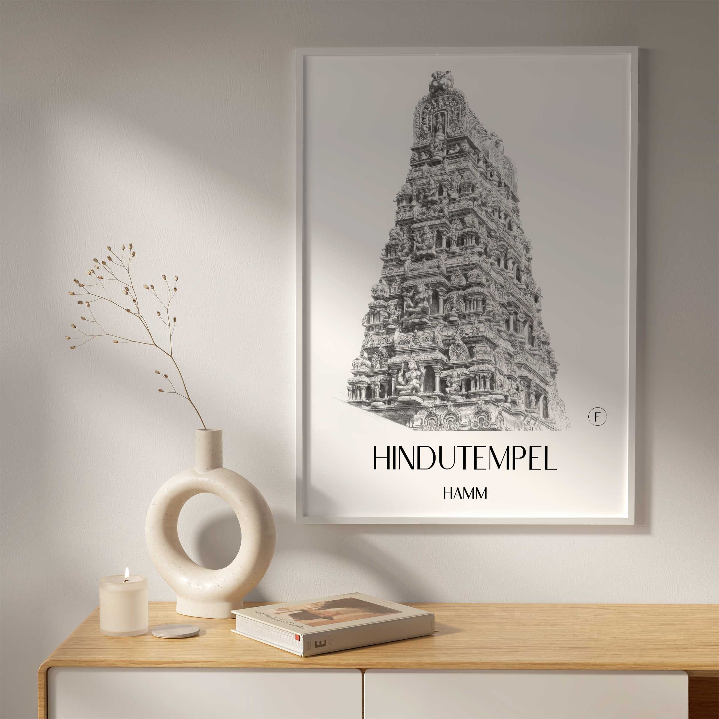 hindutempel-hamm-deutschland-poster-bleistift-zeichnung-drawing