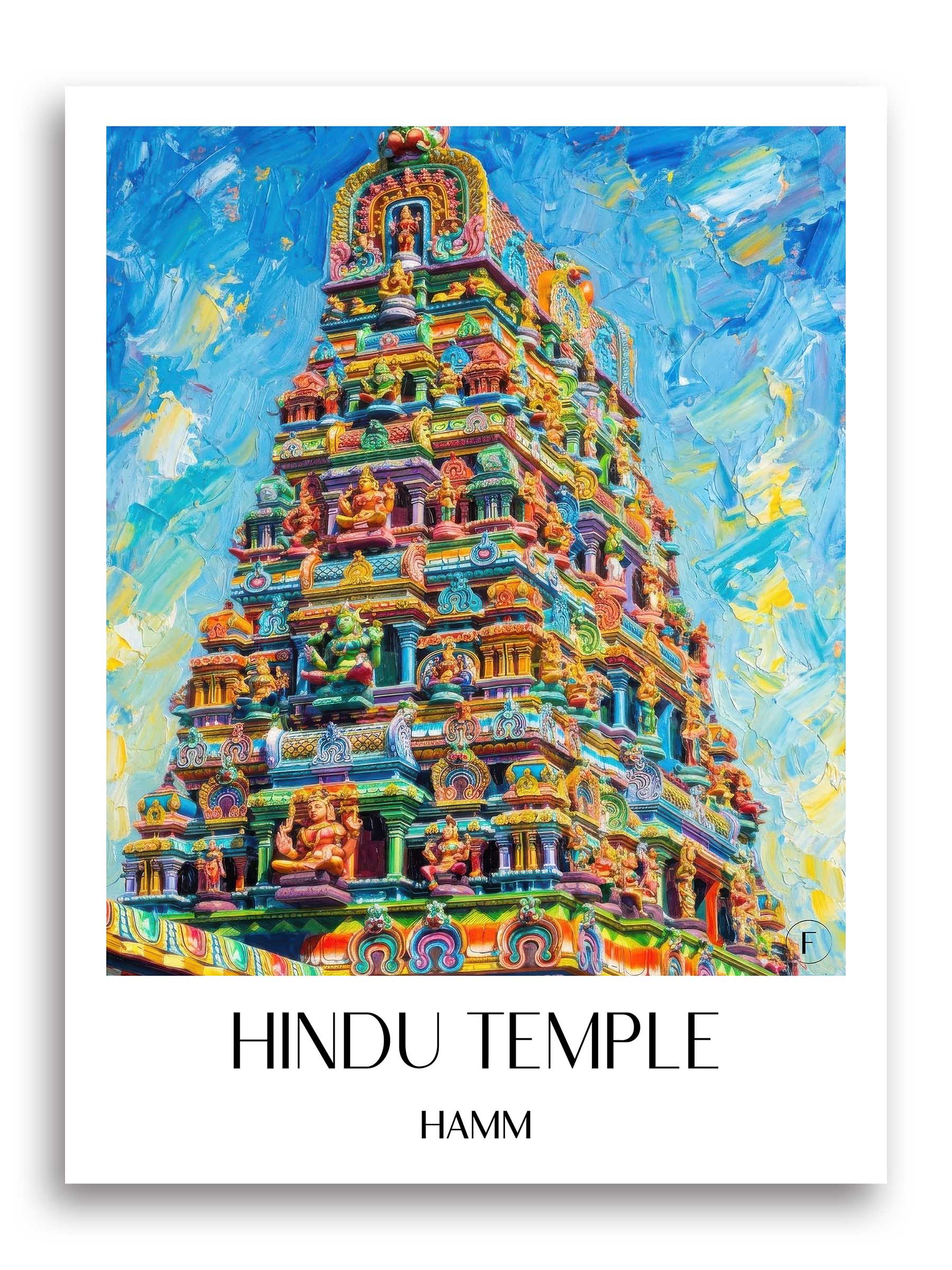 Hindutempel Poster - Hamm - Deutschland Kunstdruck - Ölgemälde von A4 bis A1 - favplace