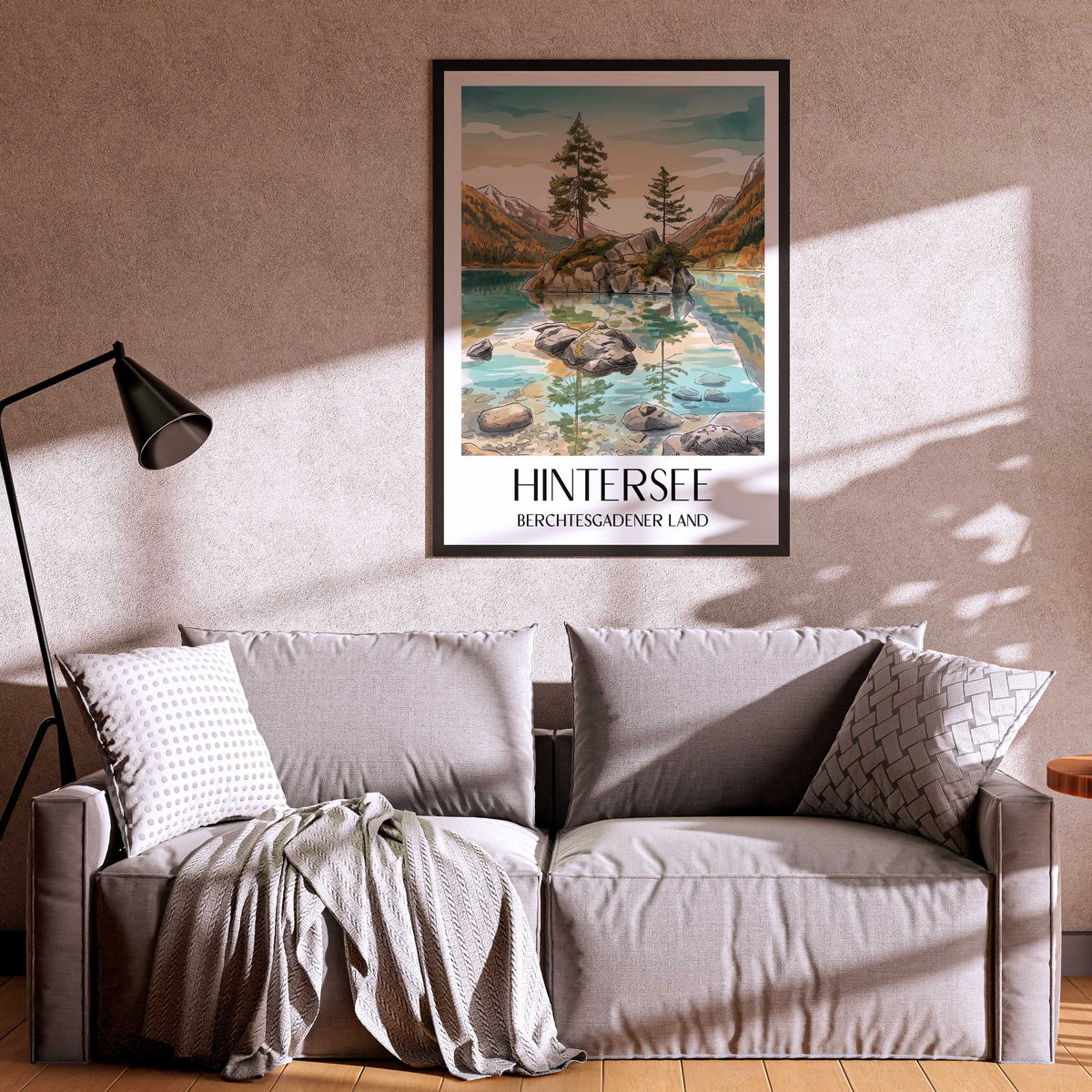 hintersee-berchtesgadener-land-deutschland-poster-aquarell