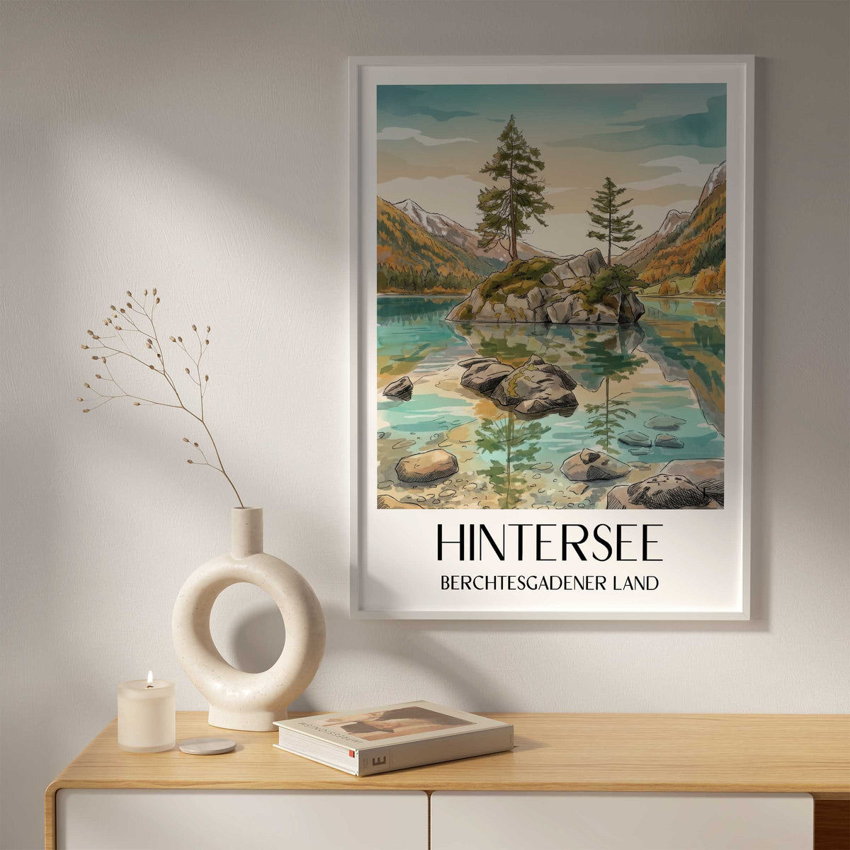 hintersee-berchtesgadener-land-deutschland-poster-aquarell