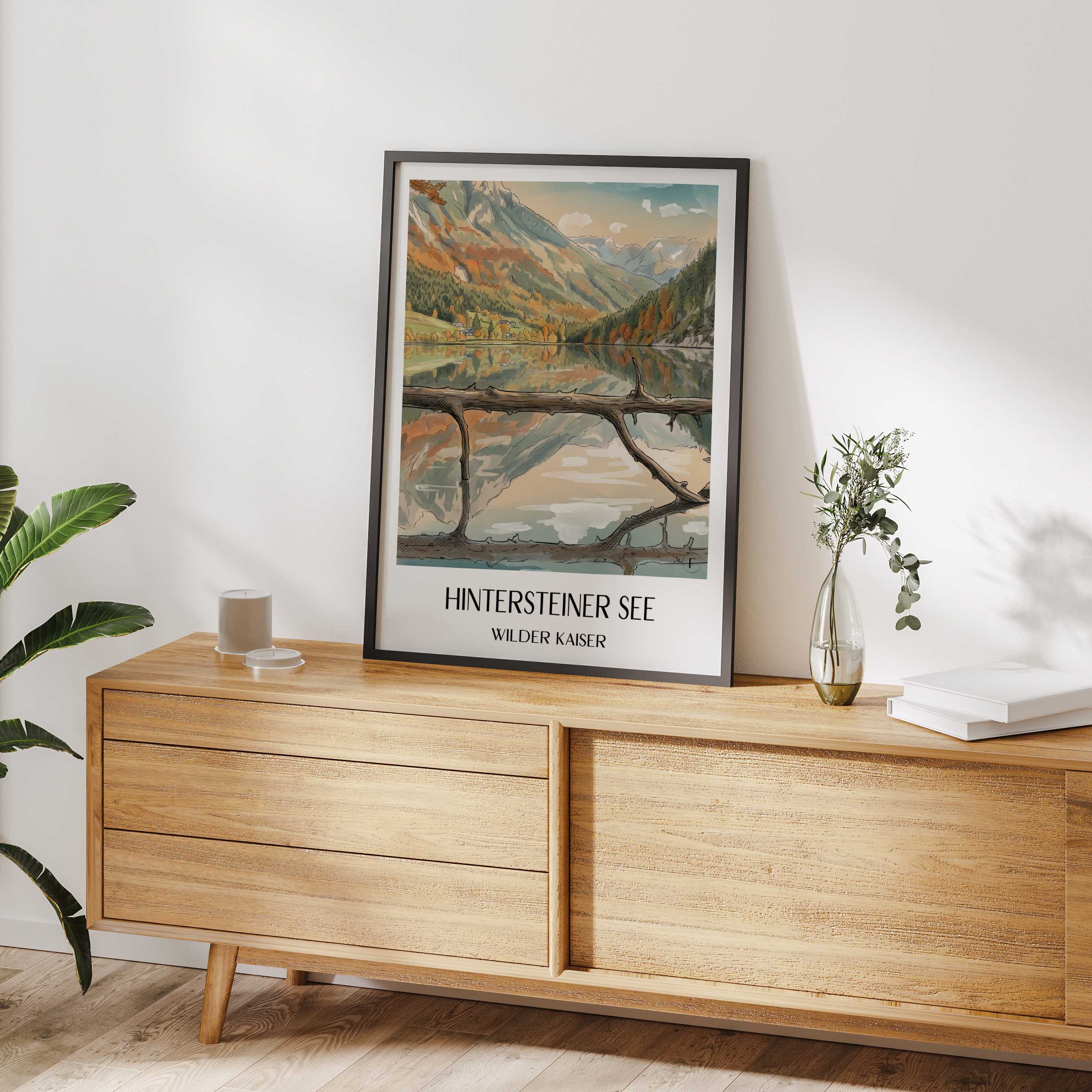 hintersteiner-see-wilder-kaiser-österreich-poster-aquarell