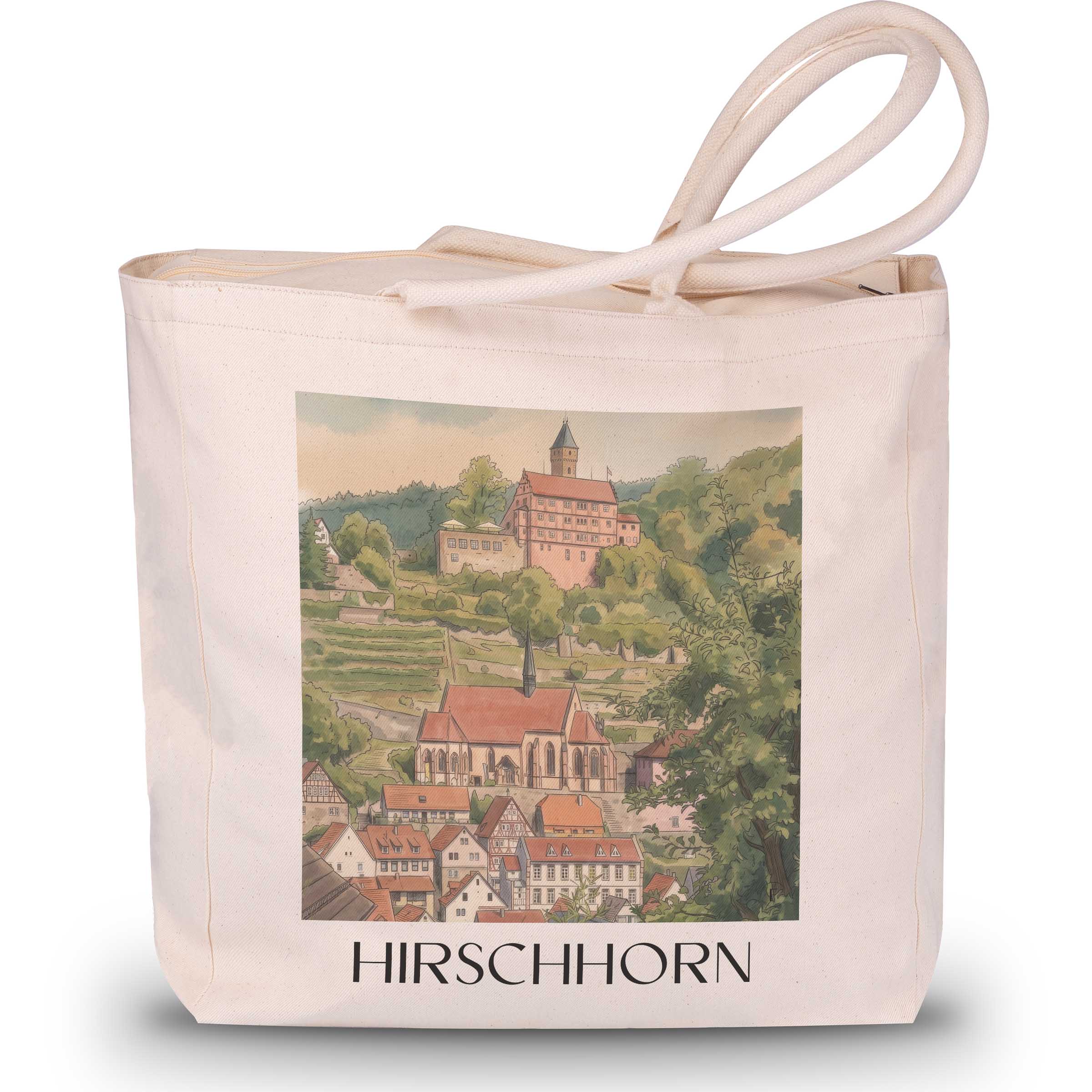 hirschhorn-odenwald-deutschland-einkaufstasche-aquarell