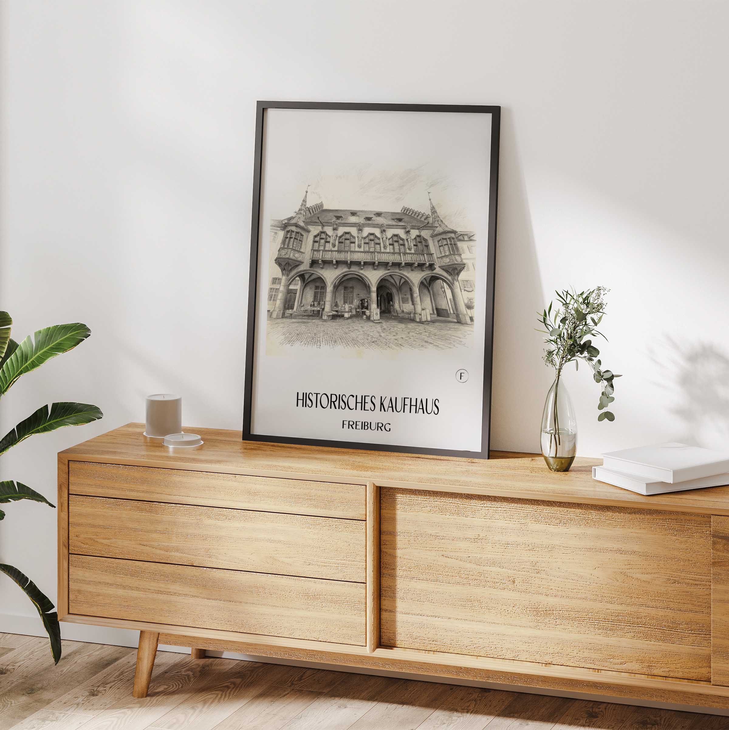 historisches-kaufhaus-freiburg-deutschland-poster-bleistift-zeichnung-drawing