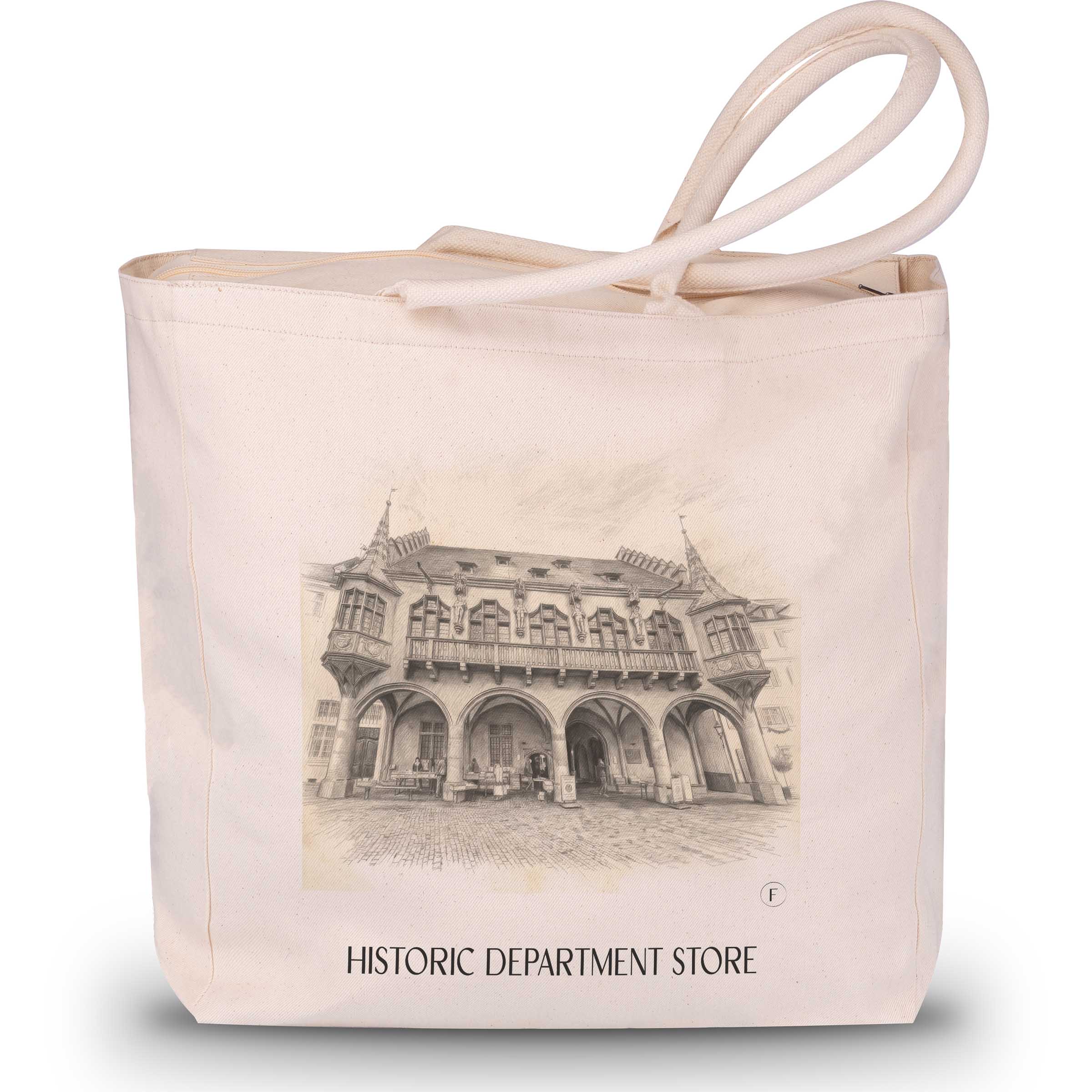 Historisches Kaufhaus Shopping Tasche - Freiburg - Deutschland Tote Bag - Einkaufstasche im Zeichnung Stil