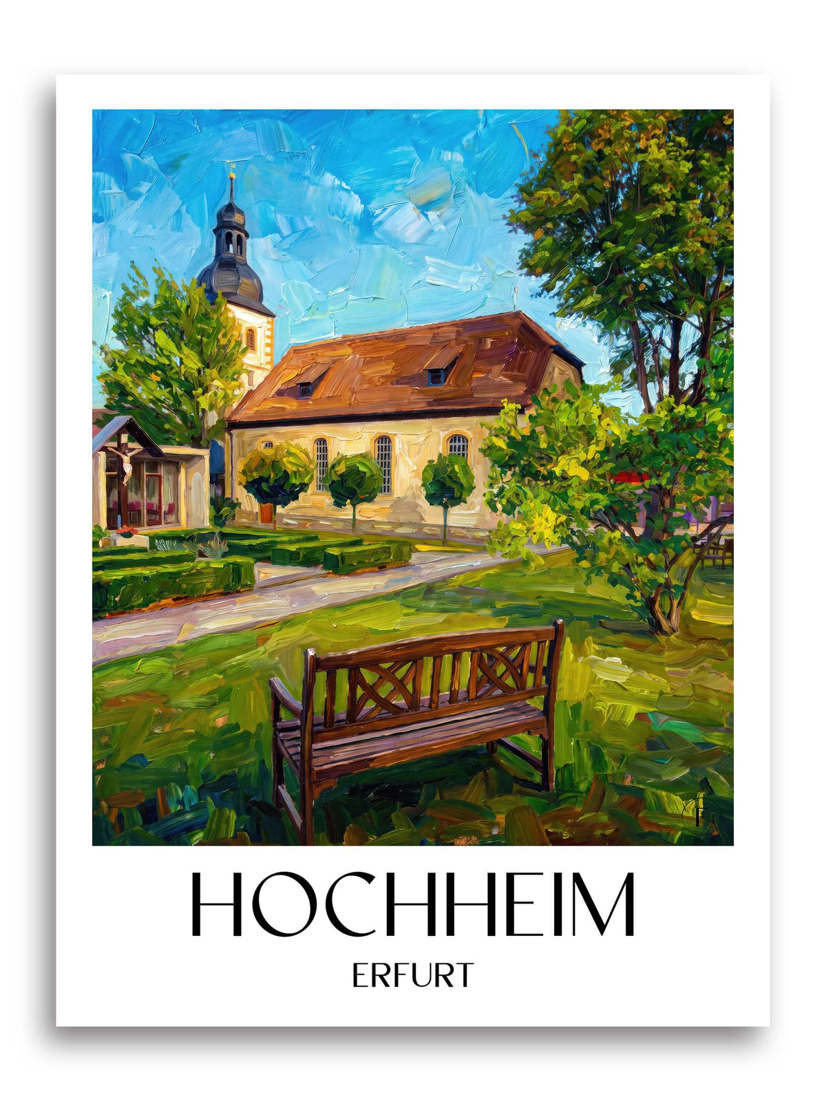Hochheim Poster - Erfurt - Deutschland Kunstdruck - Ölgemälde von A4 bis A1 - favplace