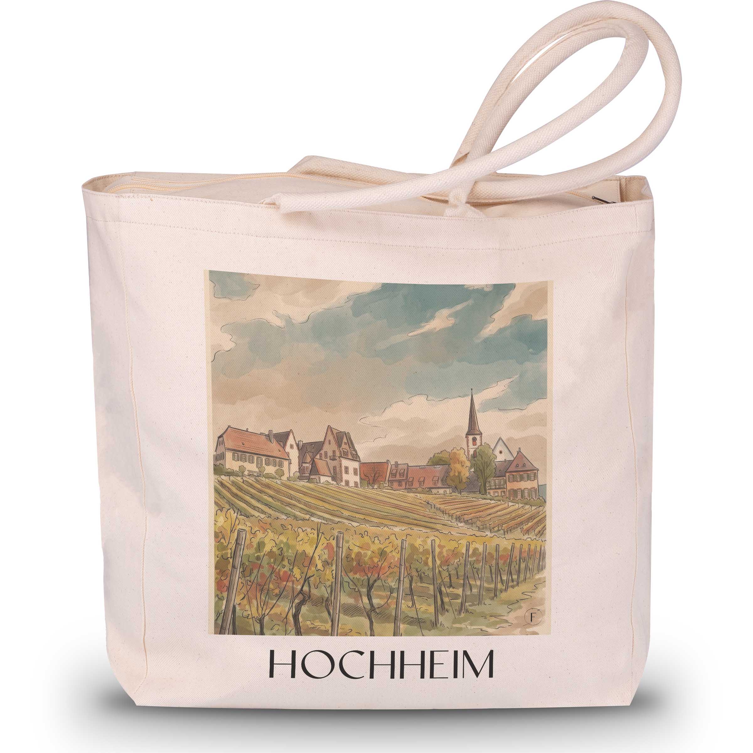 Hochheim Shopping Tasche - Taunus - Deutschland Tote Bag - Einkaufstasche im Aquarell Stil - favplace