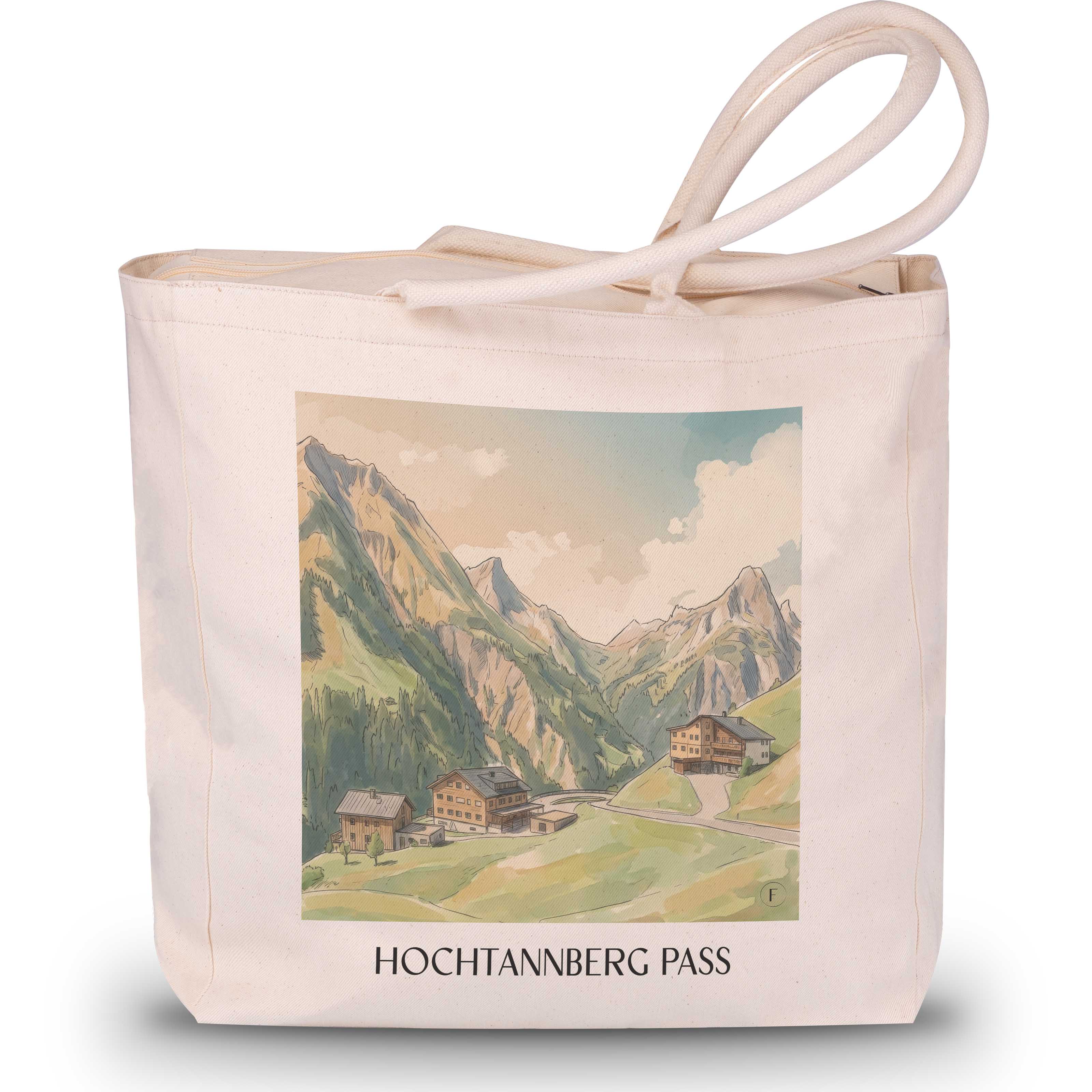 Hochtannbergpass Shopping Tasche - Vorarlberg - Österreich Tote Bag - Einkaufstasche im Aquarell Stil - favplace