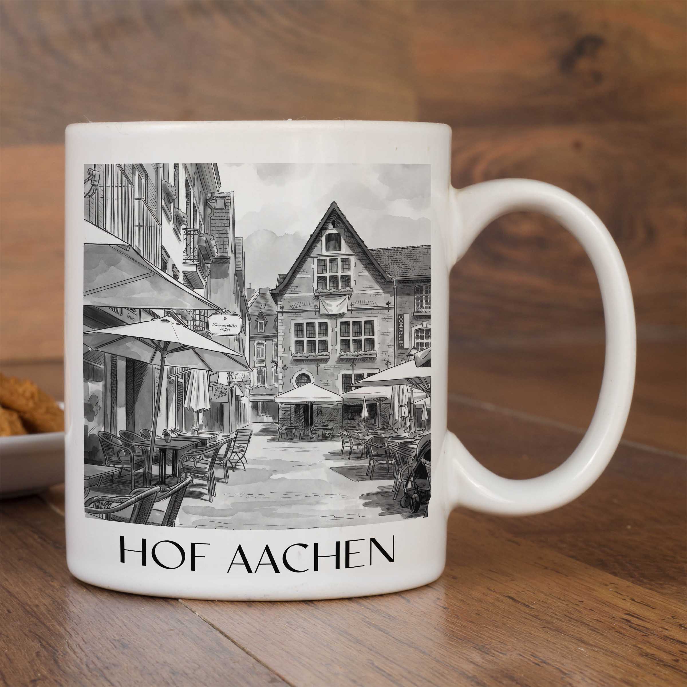 hof-aachen-deutschland-kaffeebecher-aquarell-schwarz-weiss