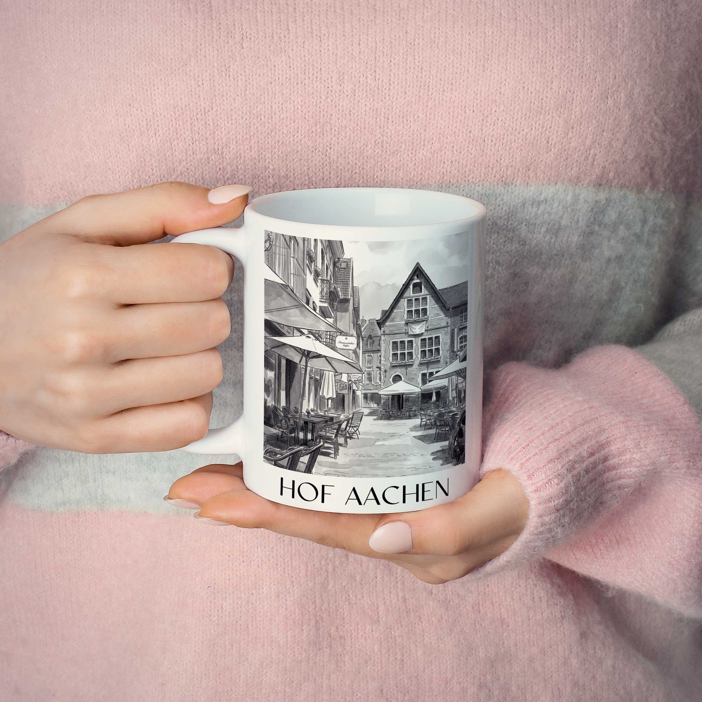 hof-aachen-deutschland-kaffeebecher-aquarell-schwarz-weiss