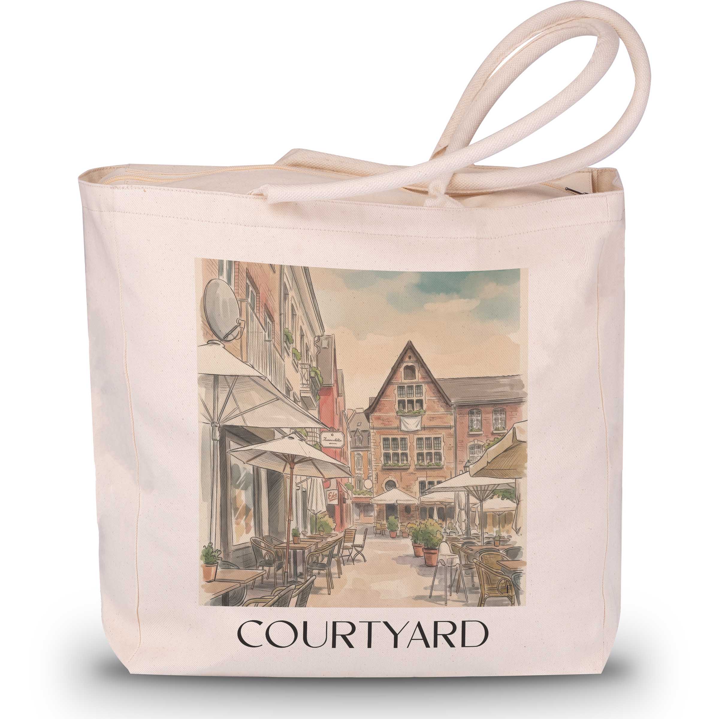 Hof Shopping Tasche - Aachen - Deutschland Tote Bag - Einkaufstasche im Aquarell Stil - favplace