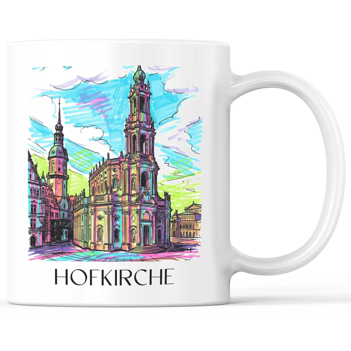 Hofkirche Kaffeebecher - Dresden - Deutschland Becher - Kaffeetasse im Tag Graffiti Stil - favplace