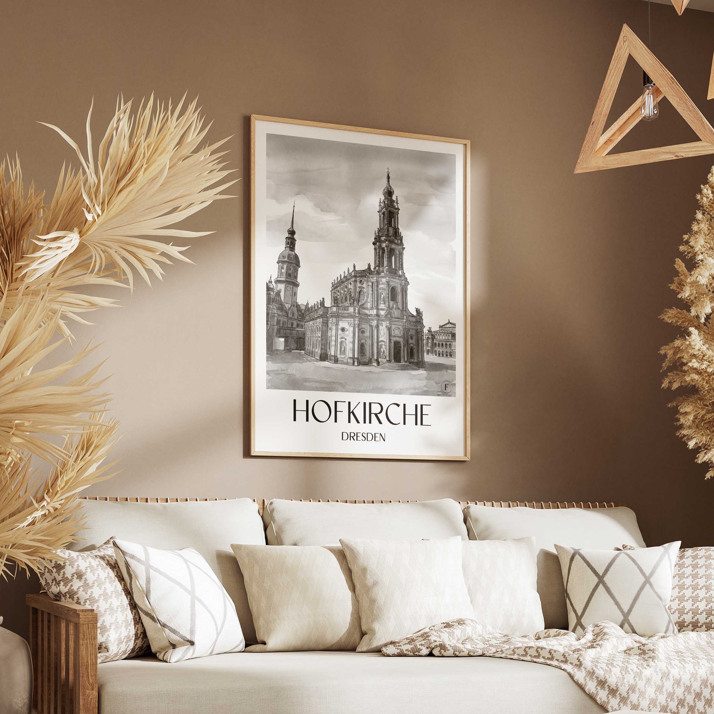 hofkirche-dresden-deutschland-poster-aquarell-schwarz-weiss