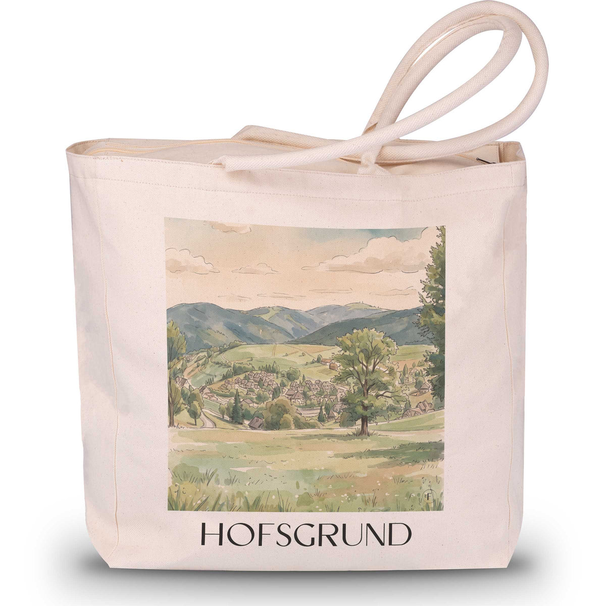 Hofsgrund Shopping Tasche - Oberried - Deutschland Tote Bag - Einkaufstasche im Aquarell Stil - favplace