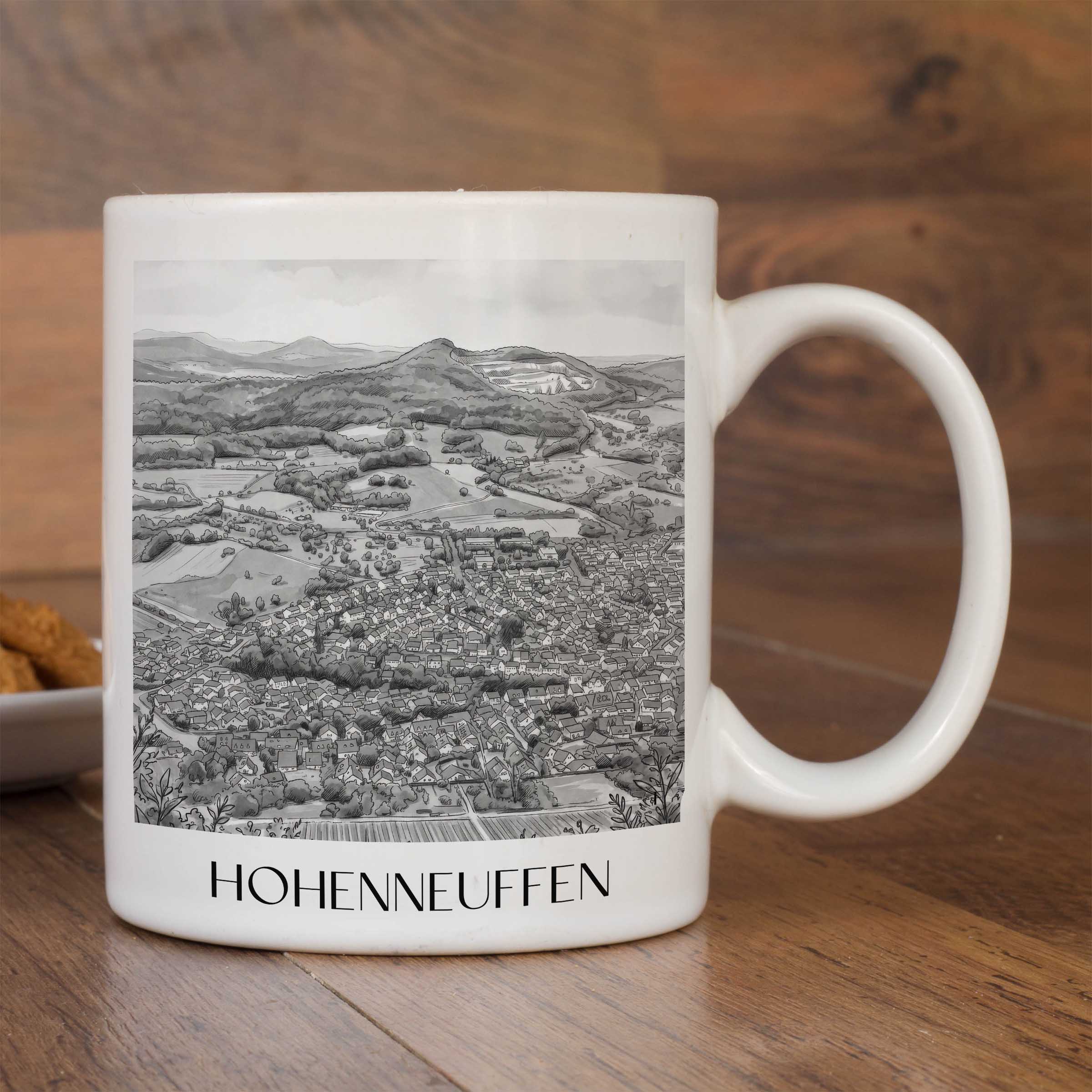 hohenneuffen-deutschland-kaffeebecher-aquarell-schwarz-weiss