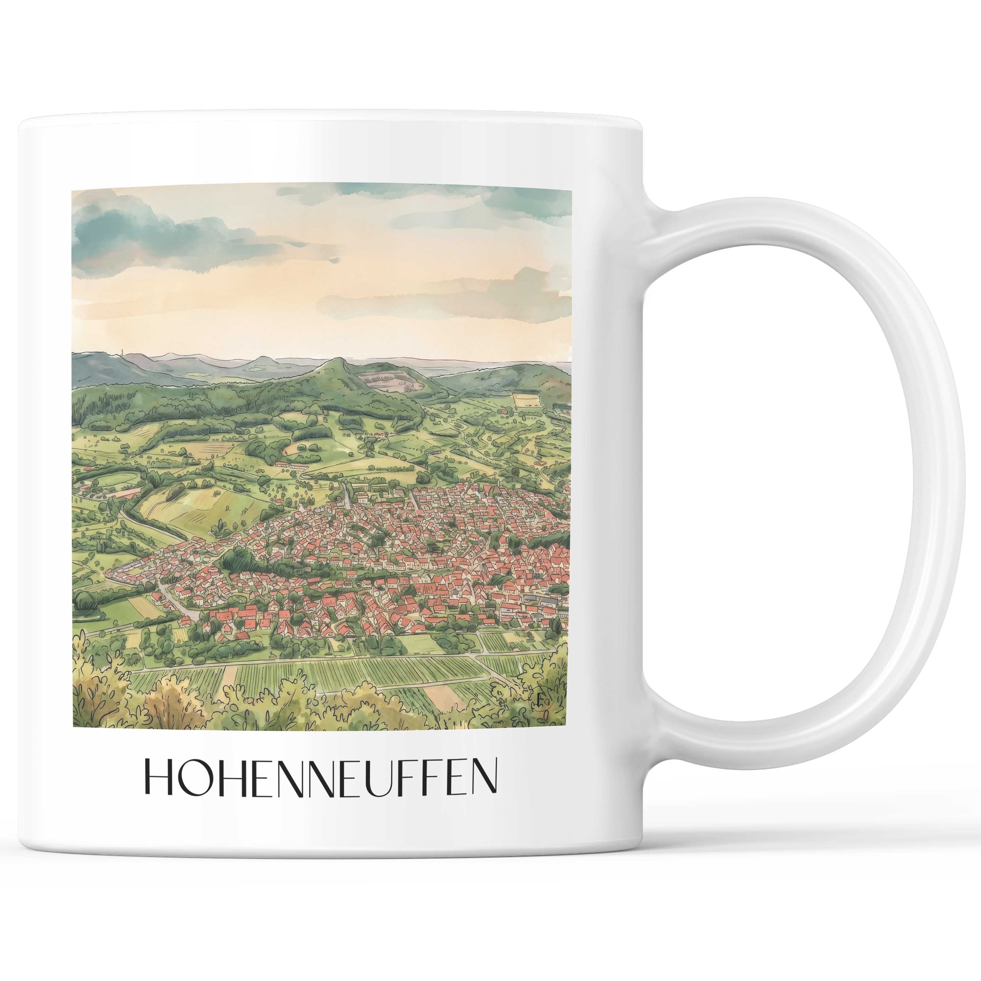 Hohenneuffen - Deutschland Becher - Kaffeetasse im Aquarell Stil - favplace