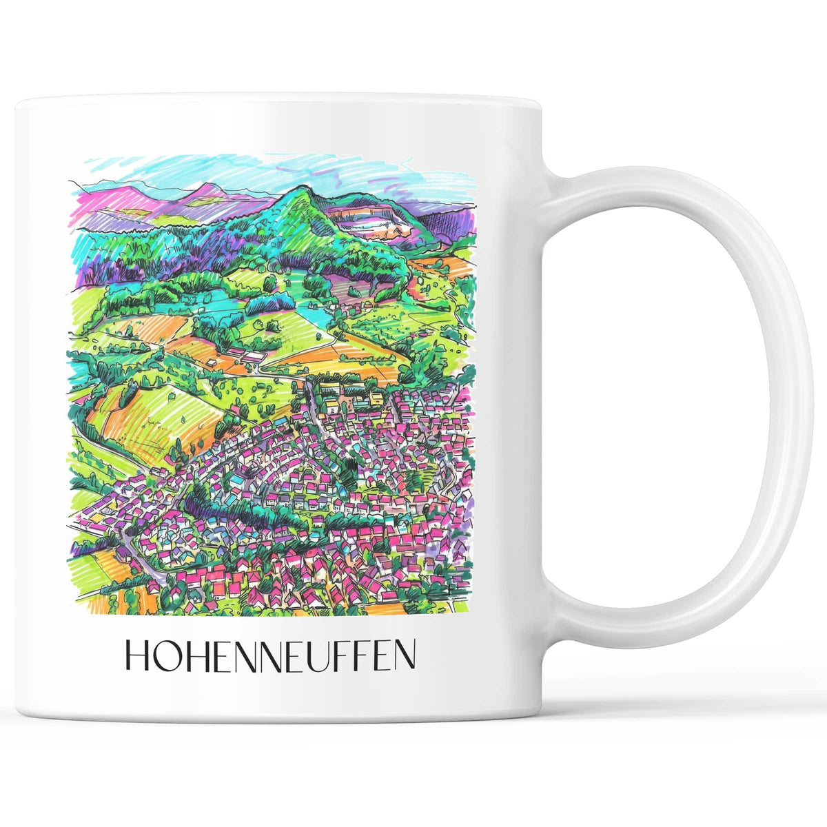 Hohenneuffen - Deutschland Becher - Kaffeetasse im Tag Graffiti Stil - favplace