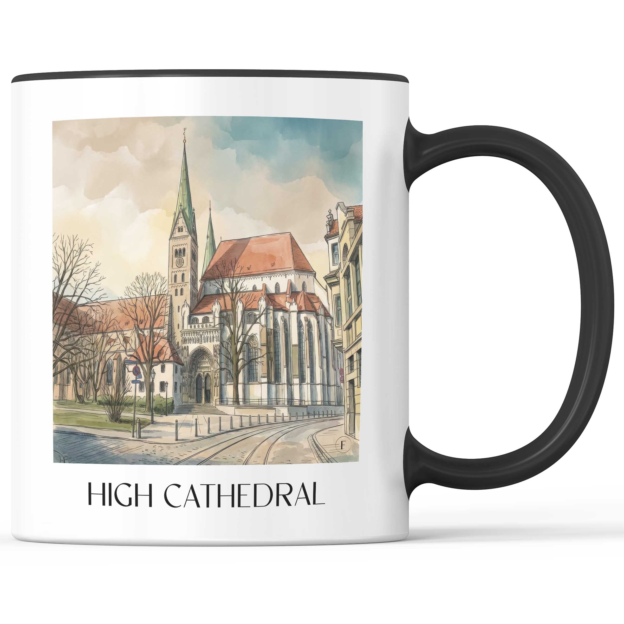 Hoher Dom Kaffeebecher - Augsburg - Deutschland Becher - Kaffeetasse im Aquarell Stil - favplace
