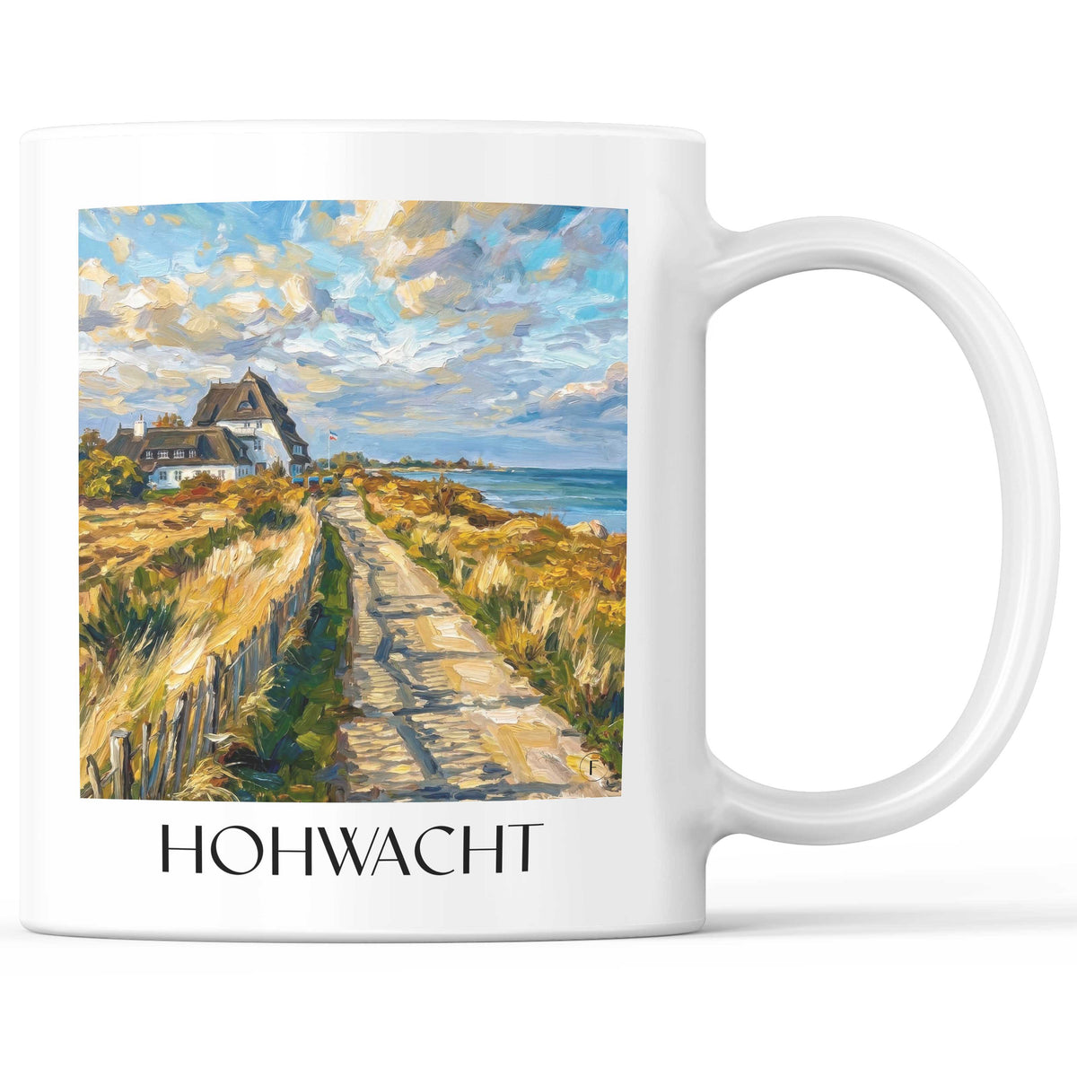 Hohwacht Kaffeebecher - Holstein - Deutschland Becher - Kaffeetasse im Ölgemälde Stil - favplace