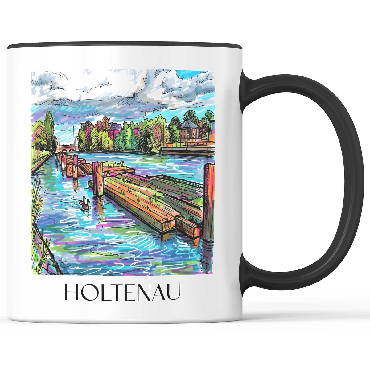 Holtenau Kaffeebecher - Kiel - Deutschland Becher - Kaffeetasse im Tag Graffiti Stil - favplace