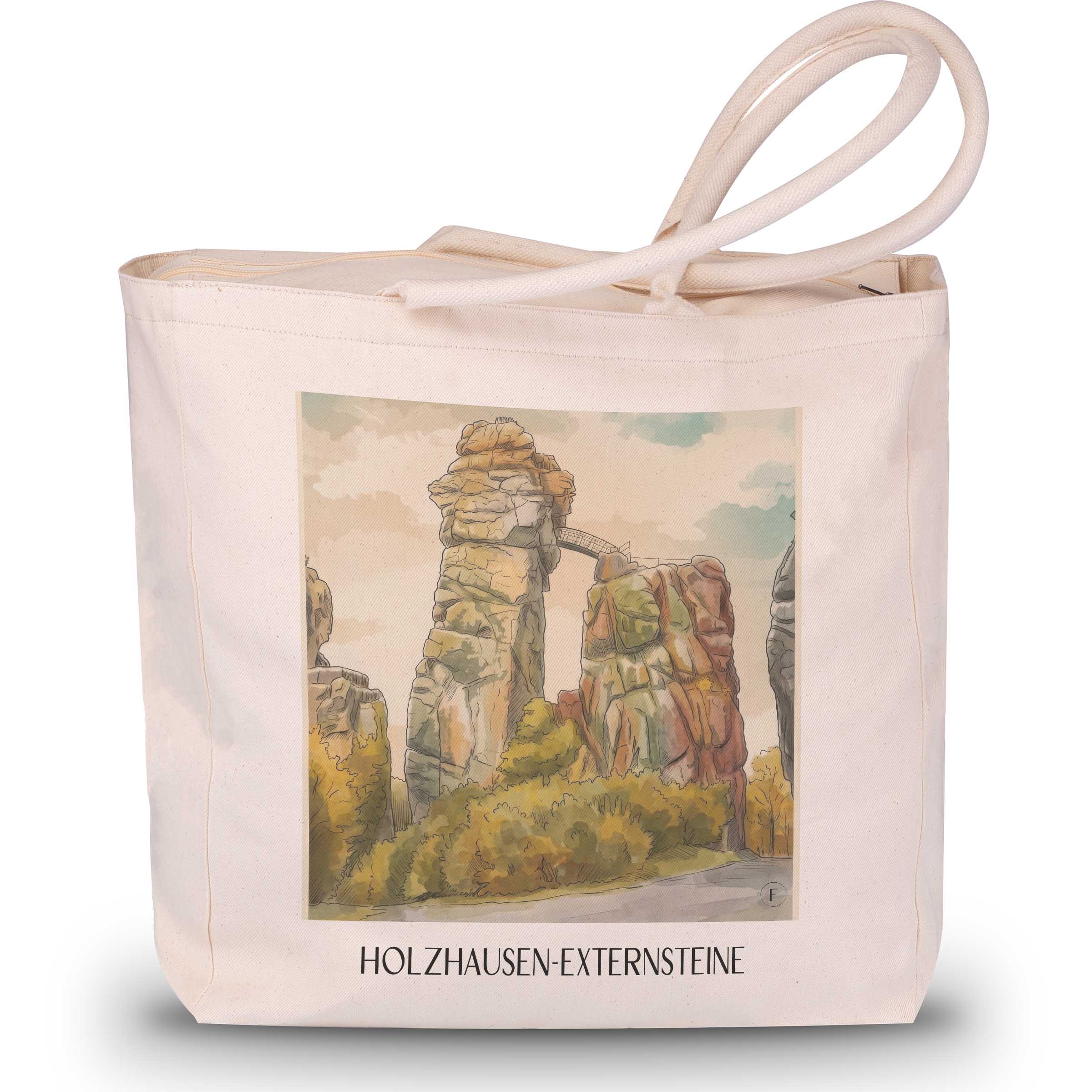 holzhausen-externsteine-teutoburger-wald-deutschland-einkaufstasche-aquarell