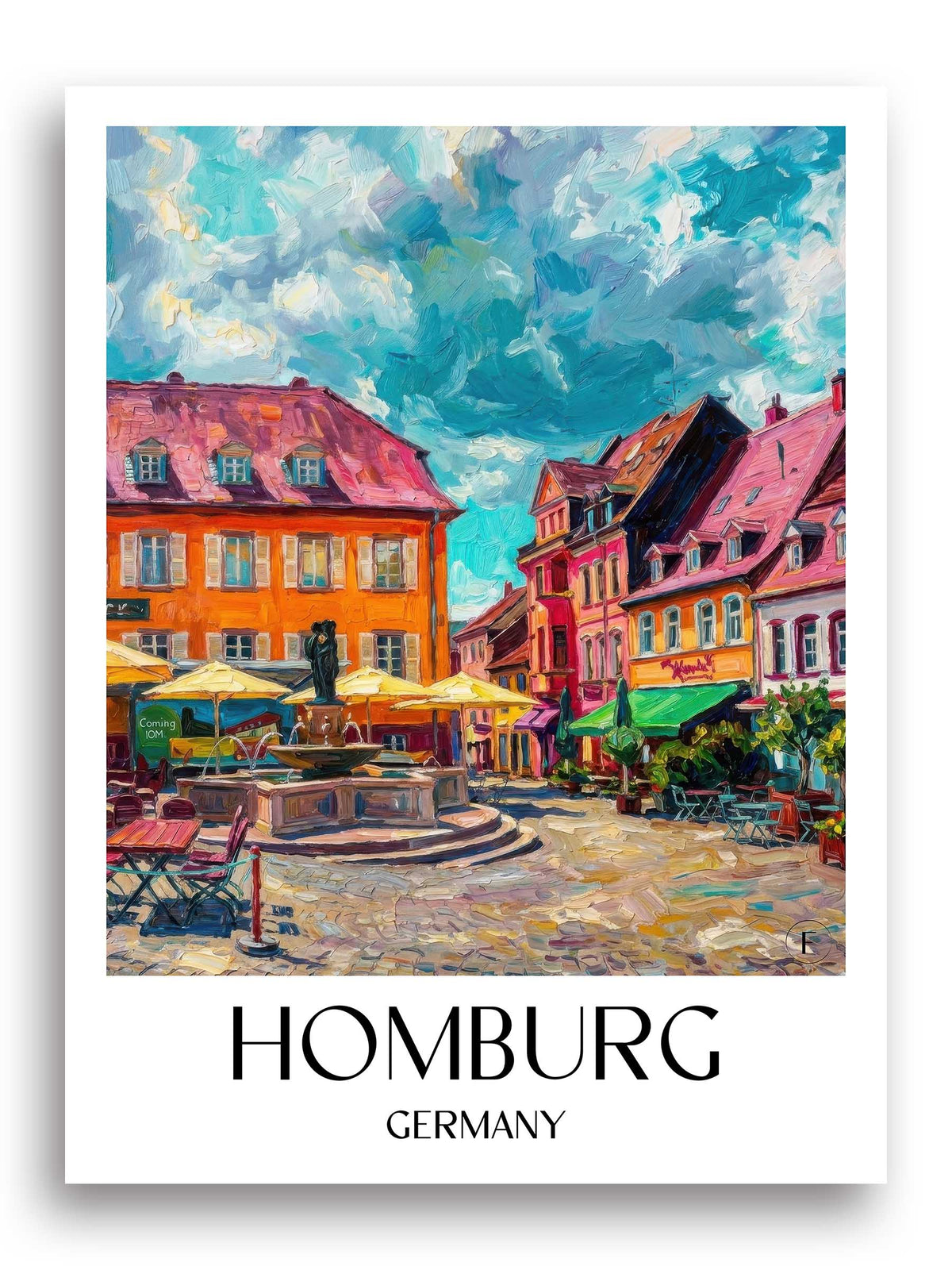 Homburg Poster - Saarland - Deutschland Kunstdruck - ĂlgemĂ€lde von A4 bis A1 - favplace