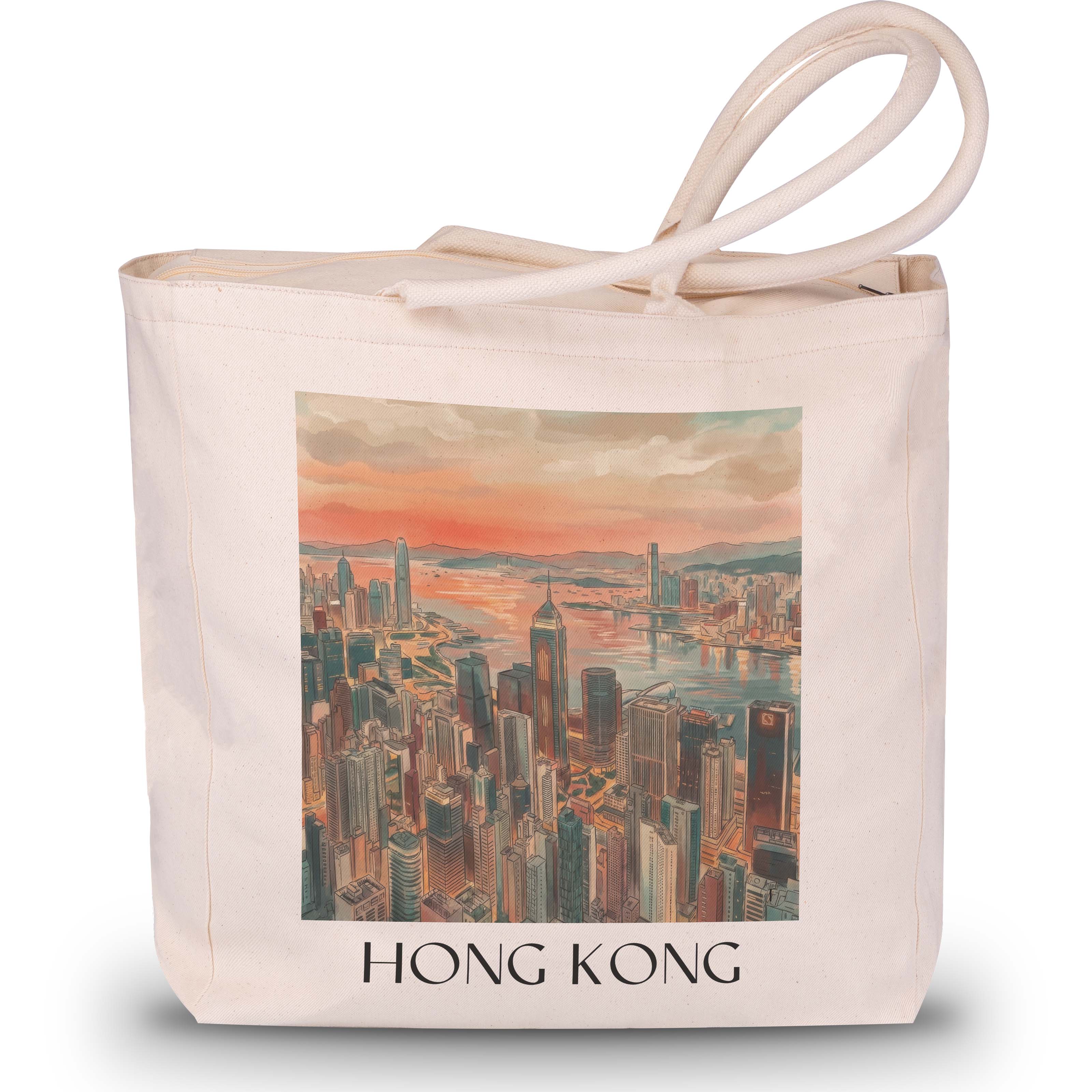 hong-kong-china-einkaufstasche-aquarell