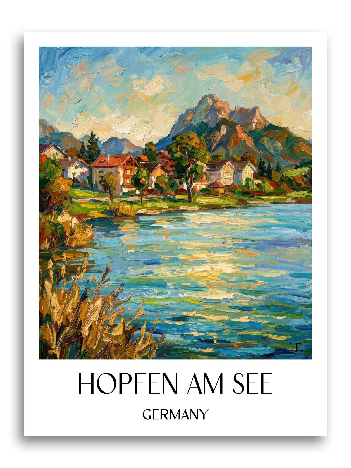 Hopfen am See Poster - Ostallgäu - Deutschland Kunstdruck - Ölgemälde von A4 bis A1 - favplace