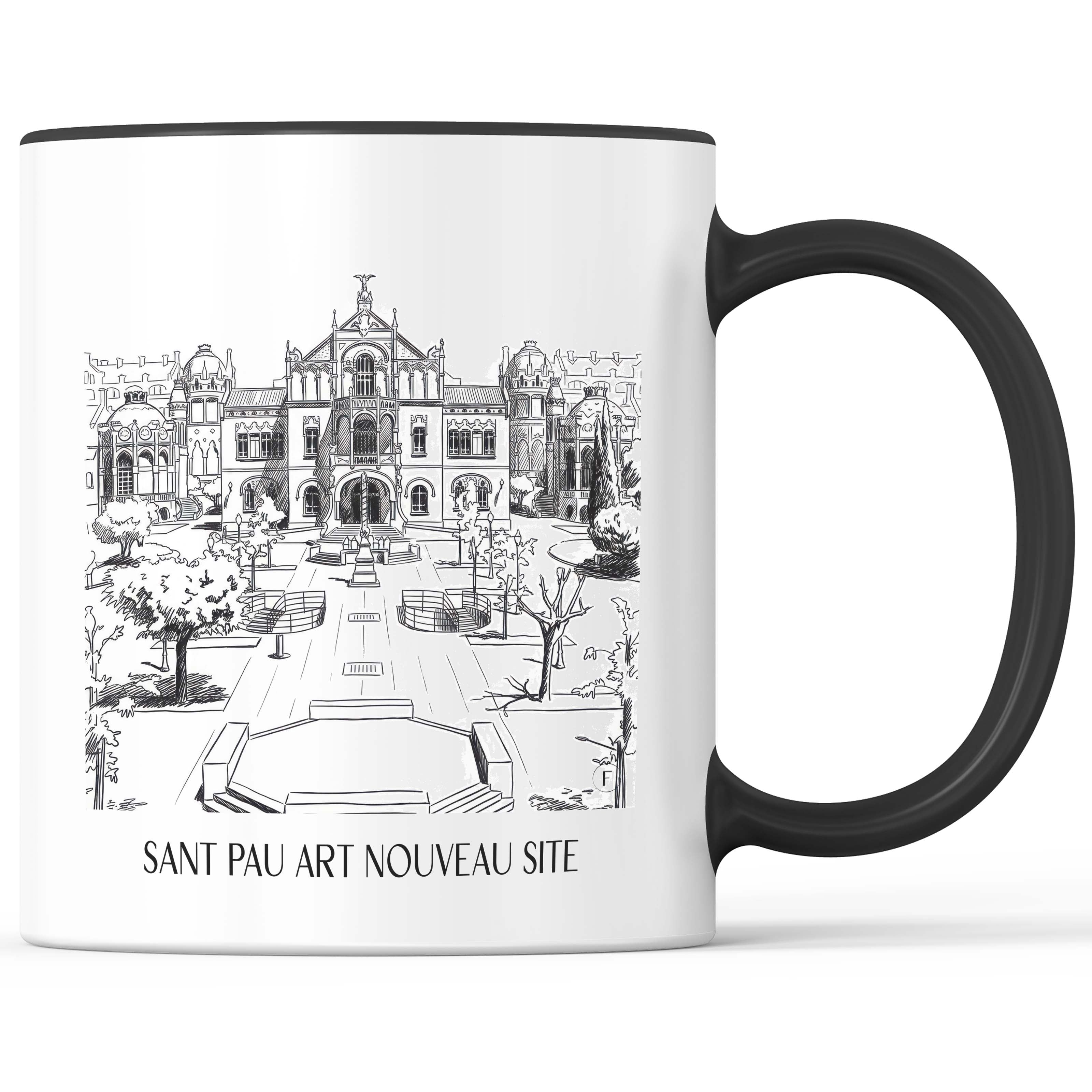 Hospital de Sant Pau Kaffeebecher - Barcelona - Spanien Becher - Kaffeetasse im Skizze Stil - favplace