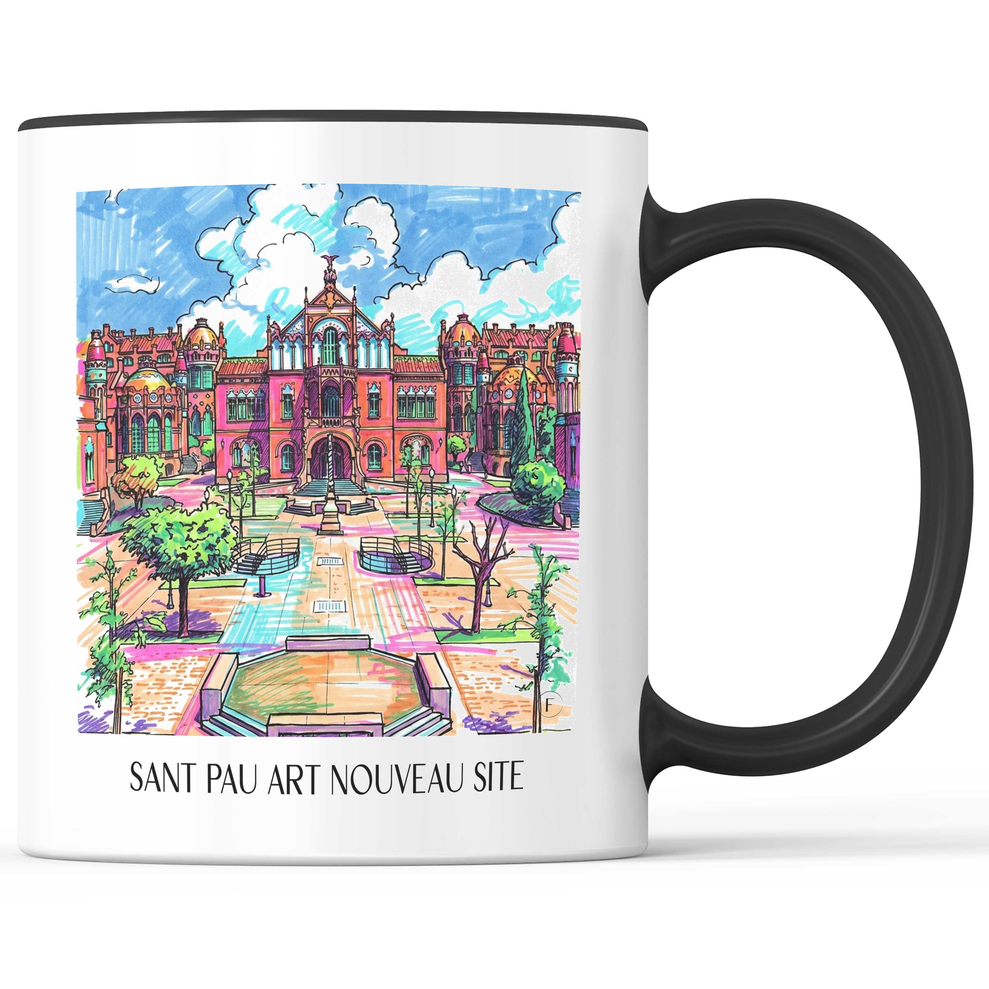Hospital de Sant Pau Kaffeebecher - Barcelona - Spanien Becher - Kaffeetasse im Tag Graffiti Stil - favplace