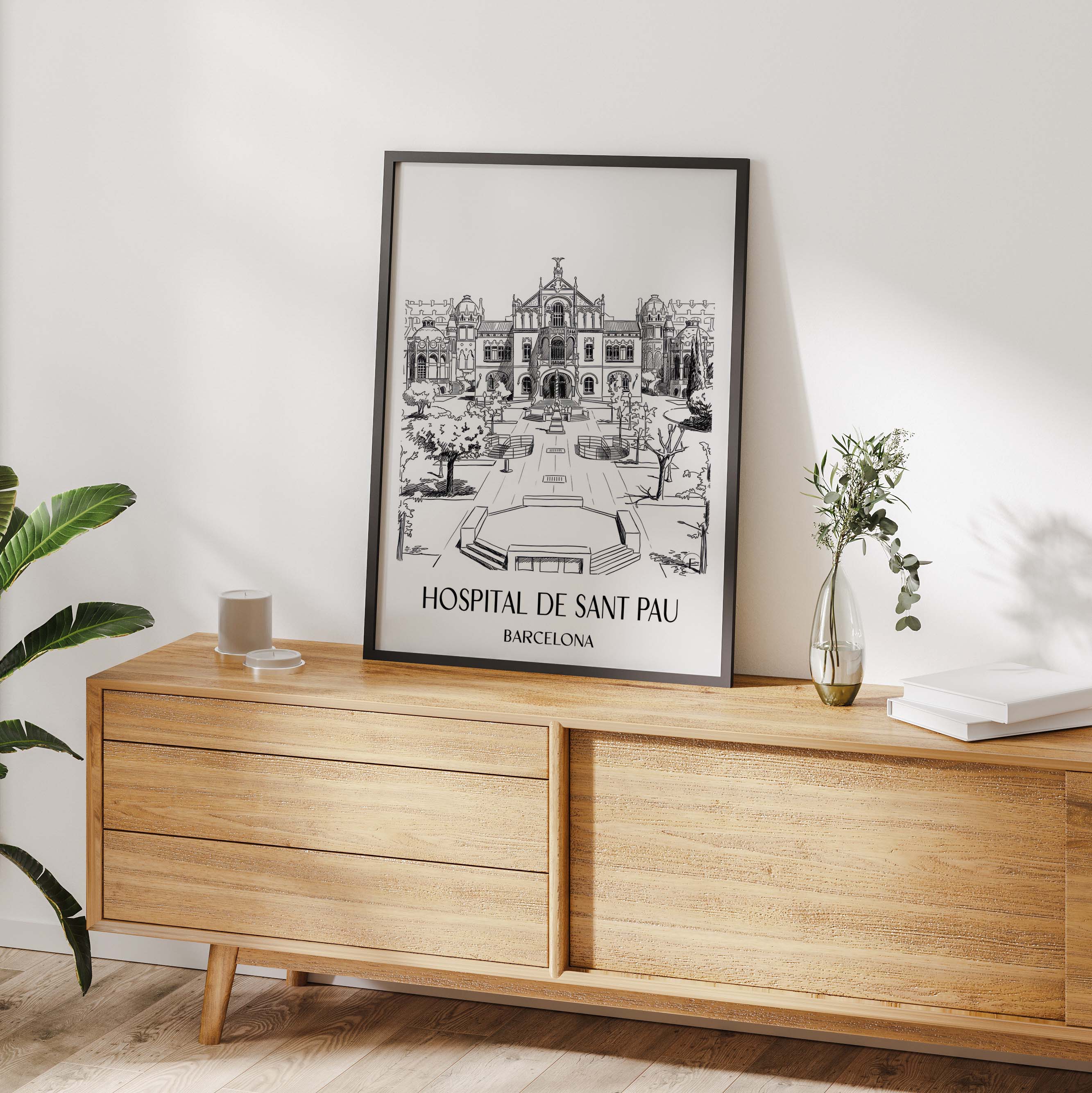 hospital-de-sant-pau-barcelona-spanien-poster-skizze