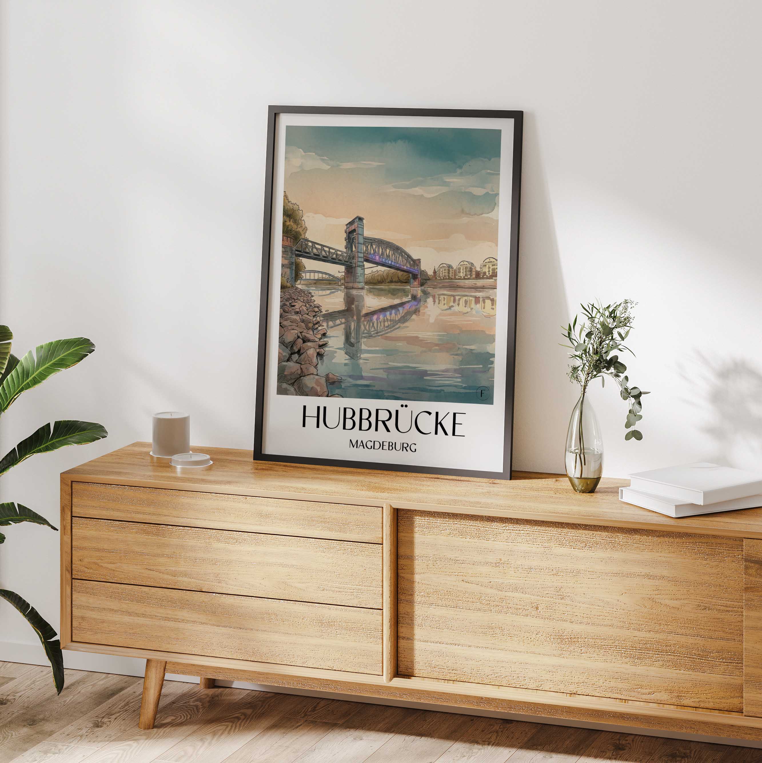 hubbrücke-magdeburg-deutschland-poster-aquarell