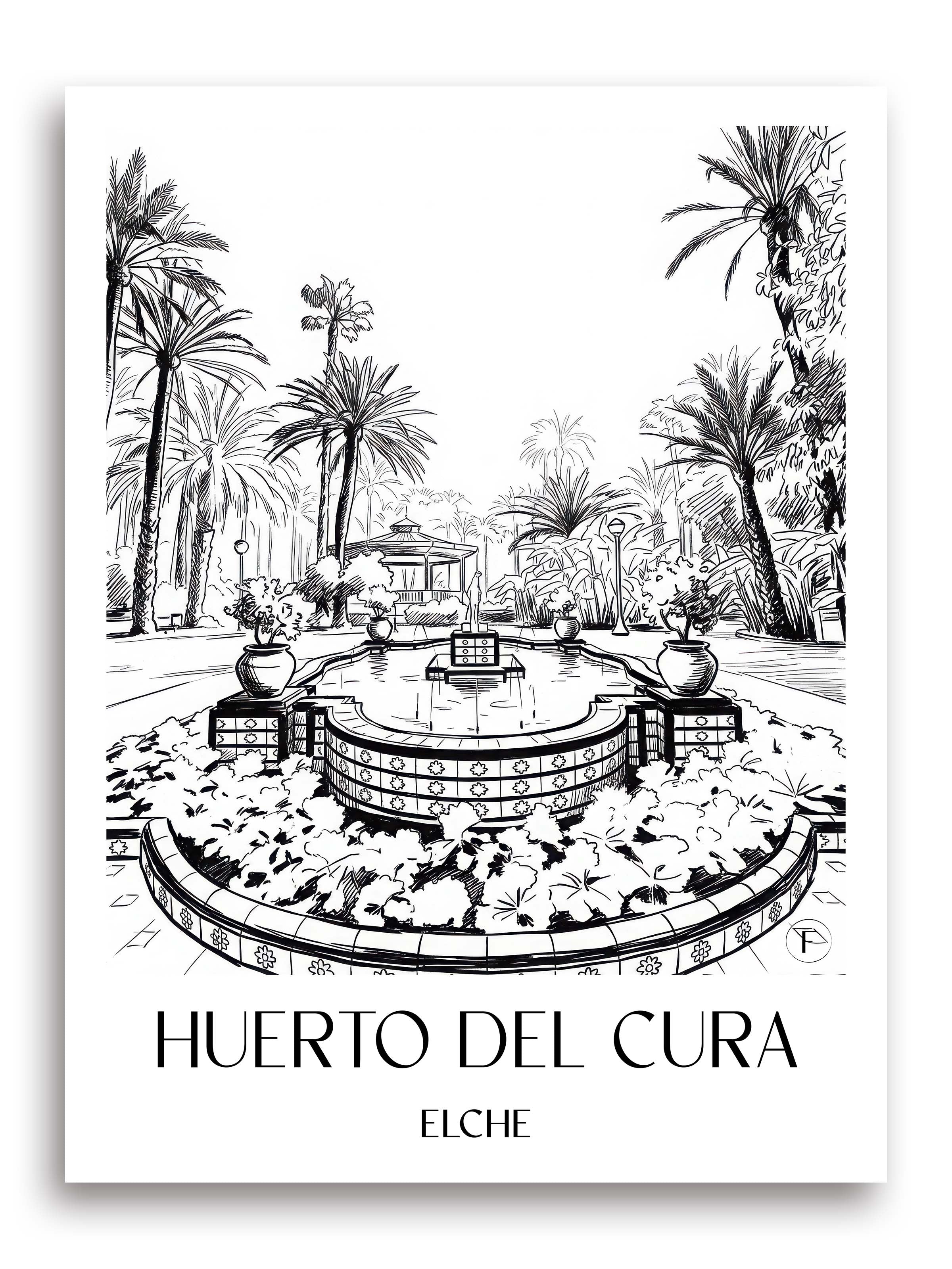 huerto-del-cura-elche-spanien-poster-skizze